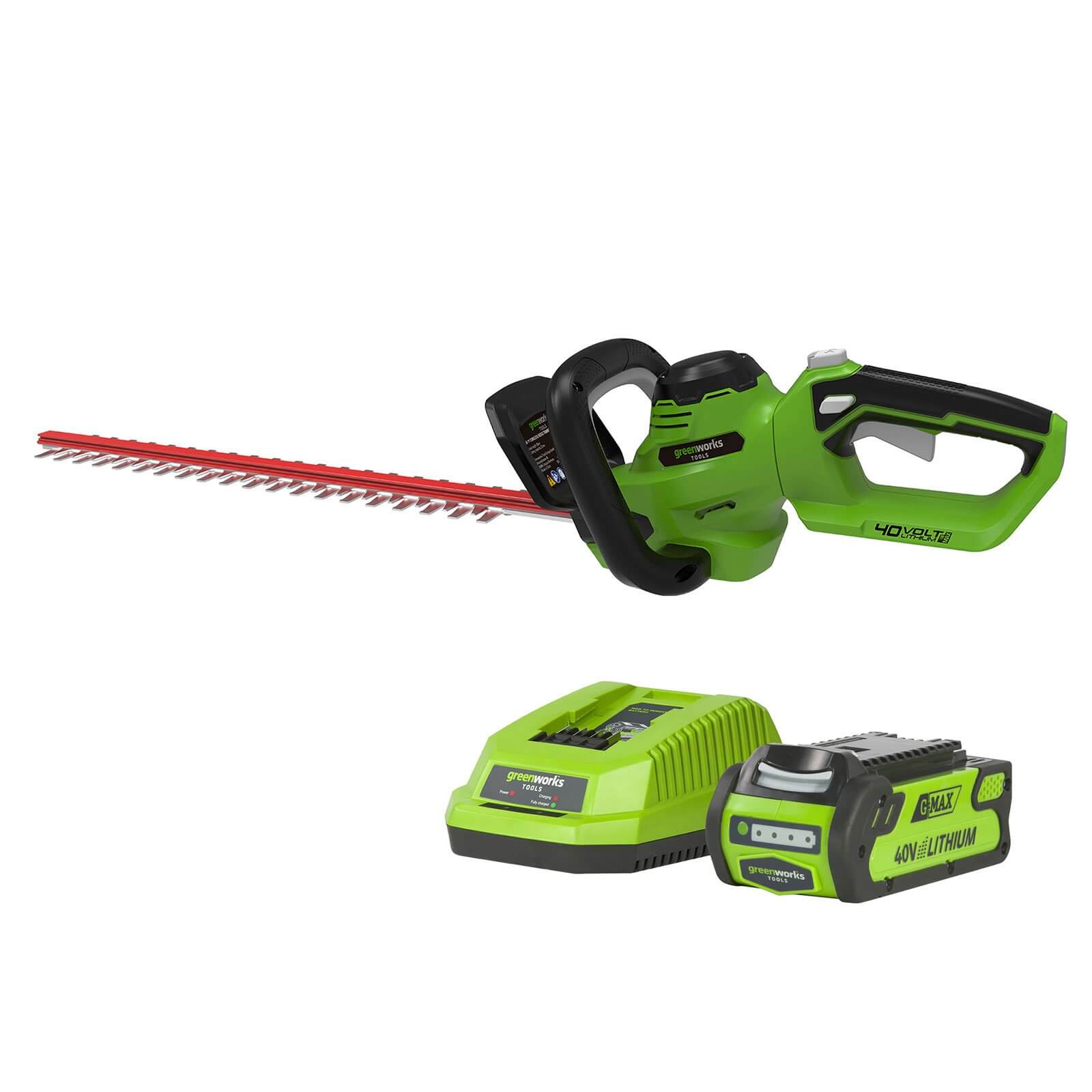 Greenworks G40HT61K2A 40V Hedge Trimmer with 2Ah Battery and Charger