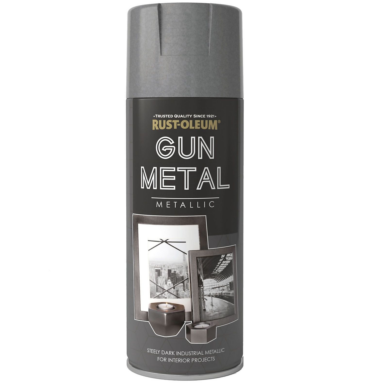 RustOleum Gun Metal Metallic Spray Paint 400ml Homebase