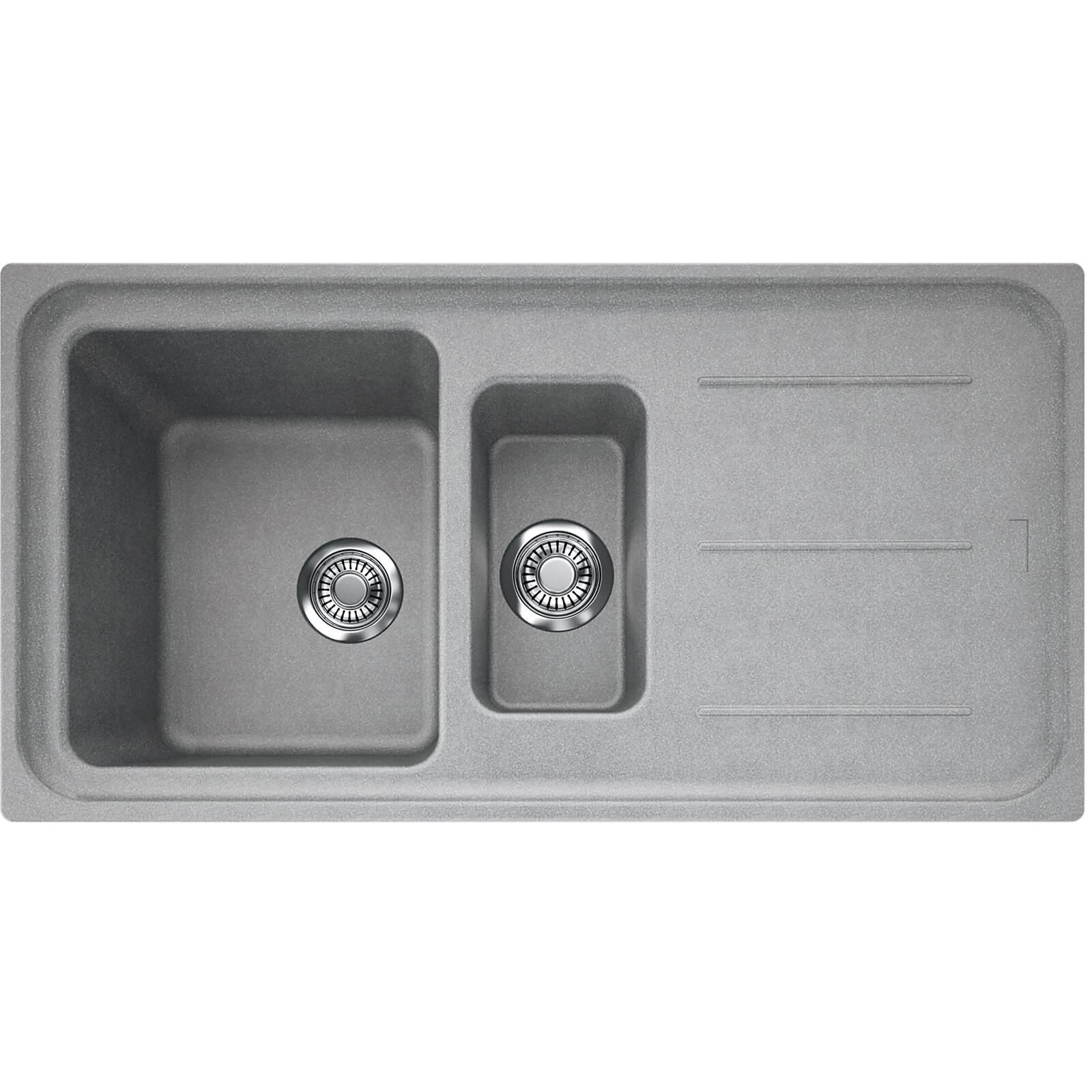Franke Gemini 1.5 Bowl Stone Grey Kitchen Sink And Clearwater Creta Mixer Tap