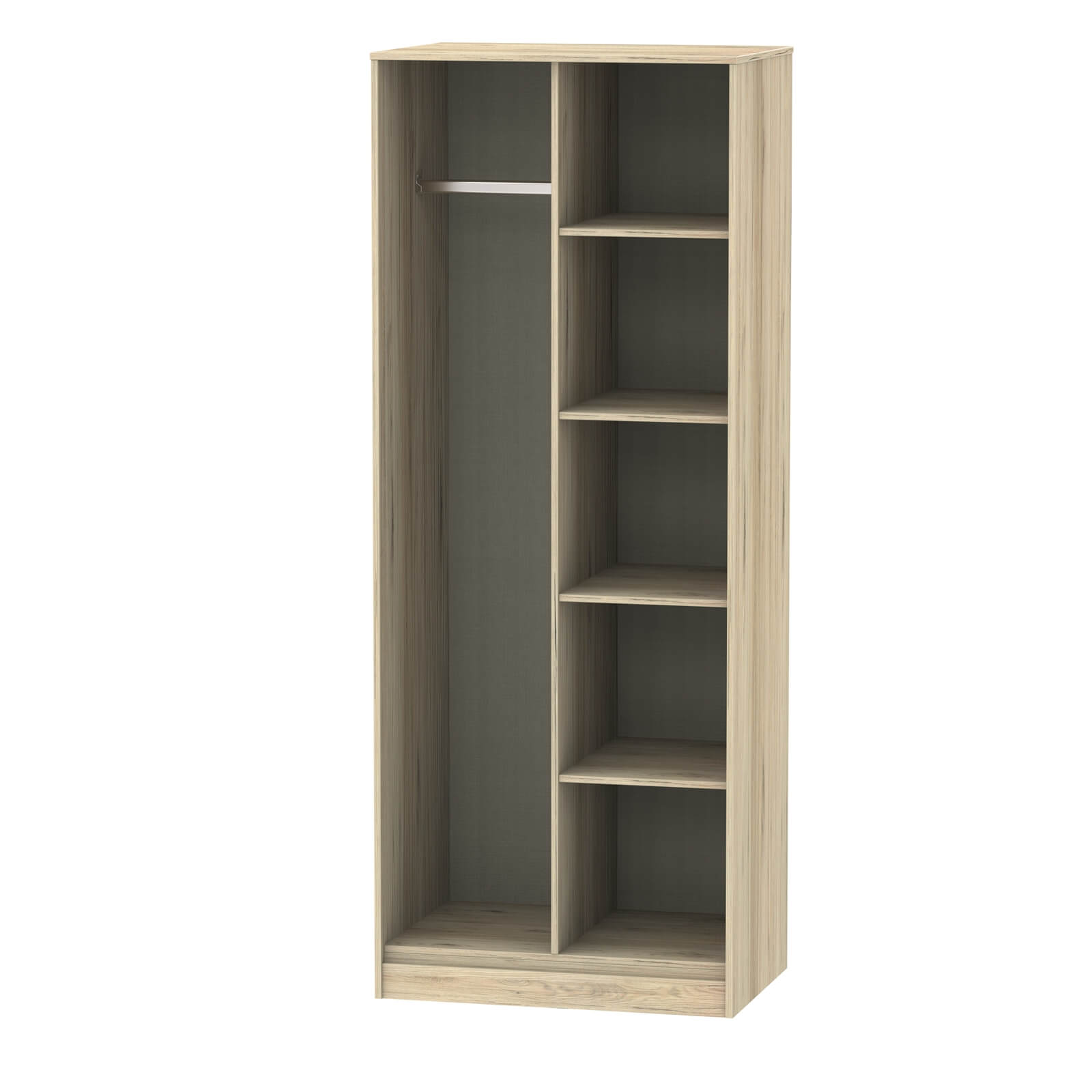 Tokyo Open Shelf Wardrobe Oak Homebase