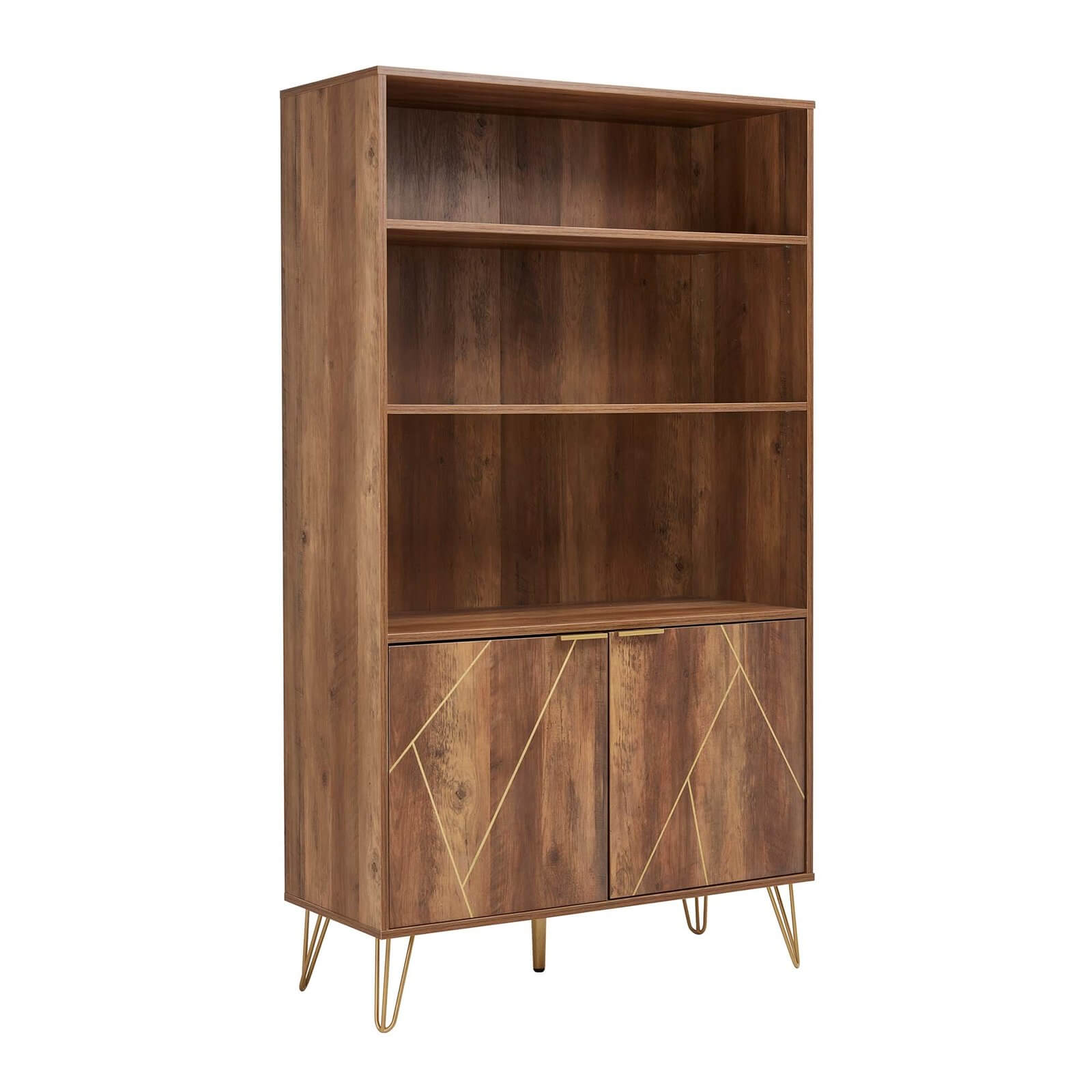 Dark Wood Bookcase With Doors diariosdemusicman