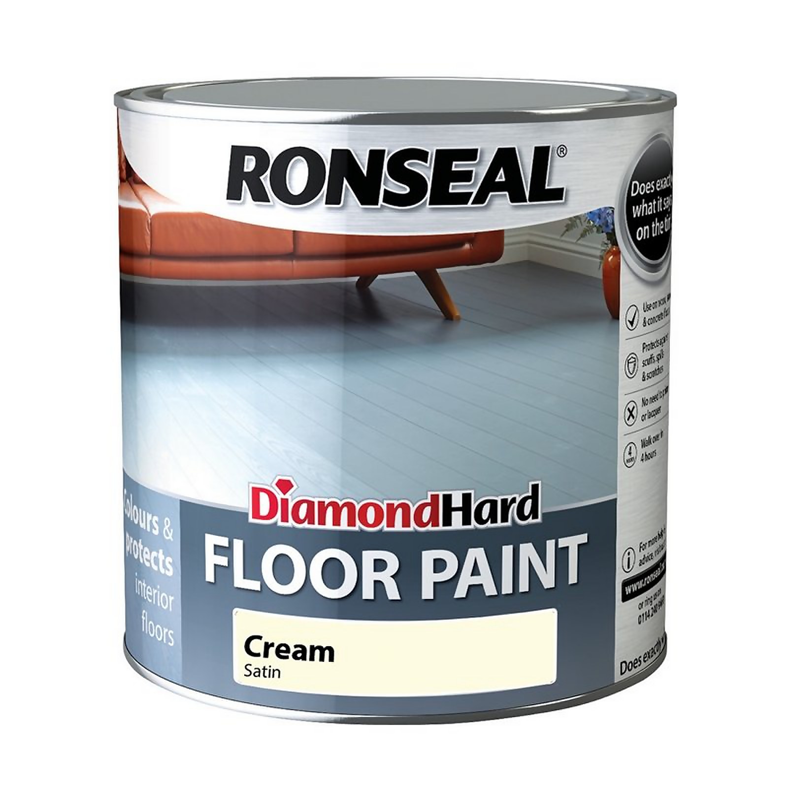 Ronseal Diamond Hard Cream Floor Paint 750ml Homebase