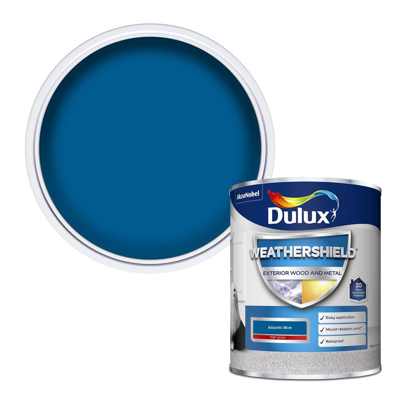 Dulux Weathershield Exterior Gloss Paint Atlantic Blue 750ml Homebase