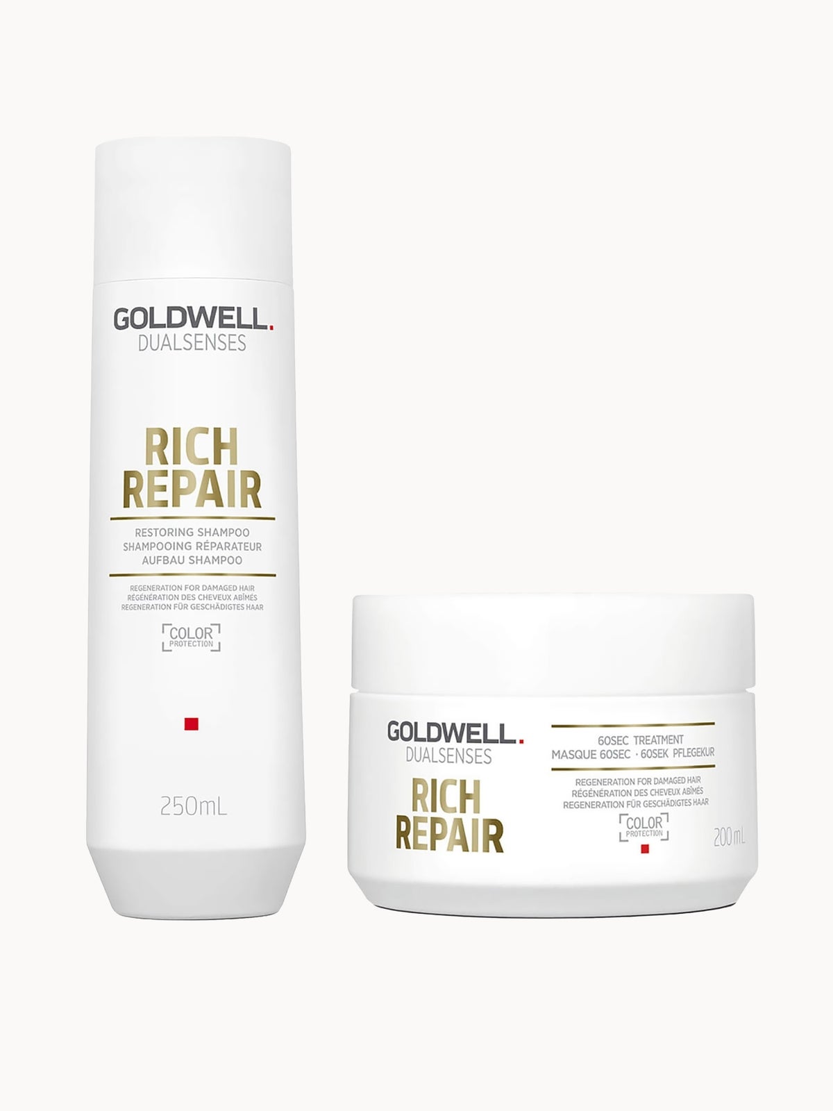 Goldwell Dualsenses Rich Repair Shampoo And 60 Second Treatment Mask Duo For Dry To Severely Damaged Hair (Worth £33.65)