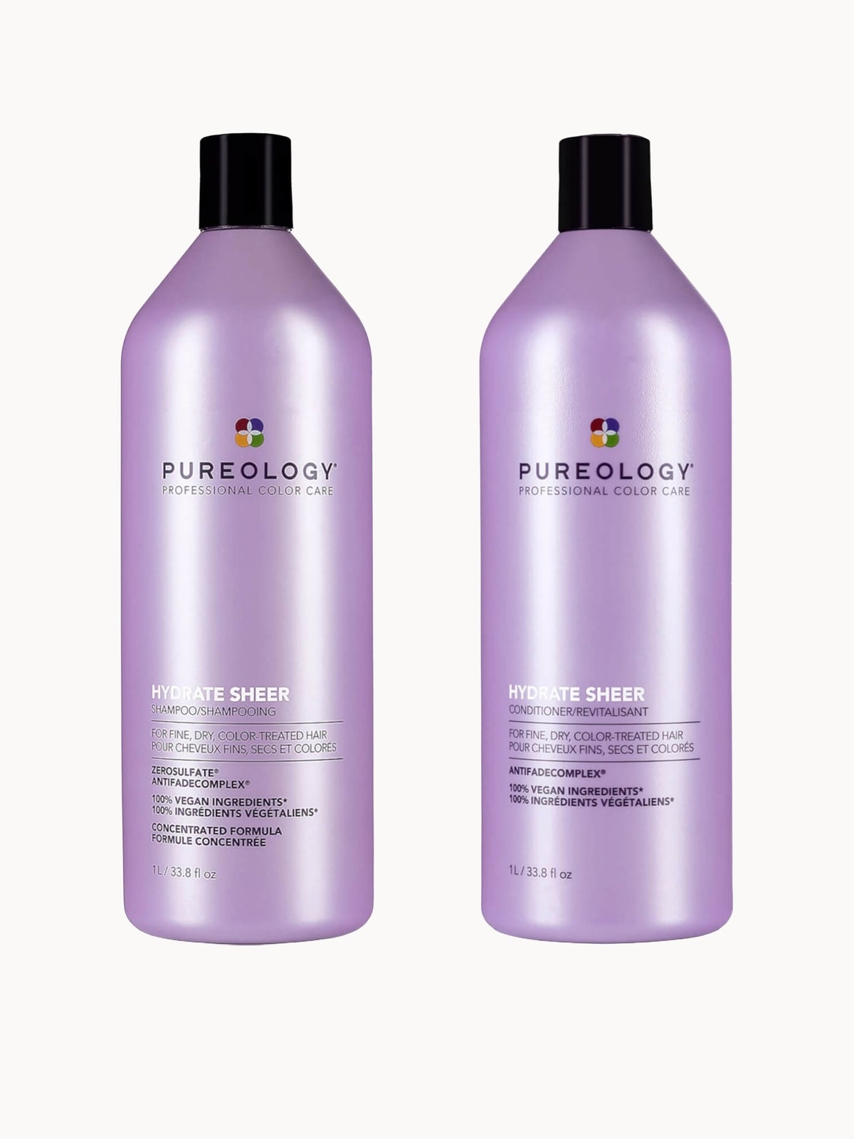 Pureology Hydrate Sheer Shampoo and Conditioner Supersize Bundle for Fine, Dry Hair, Sulphate Free for a Gentle Cleanse