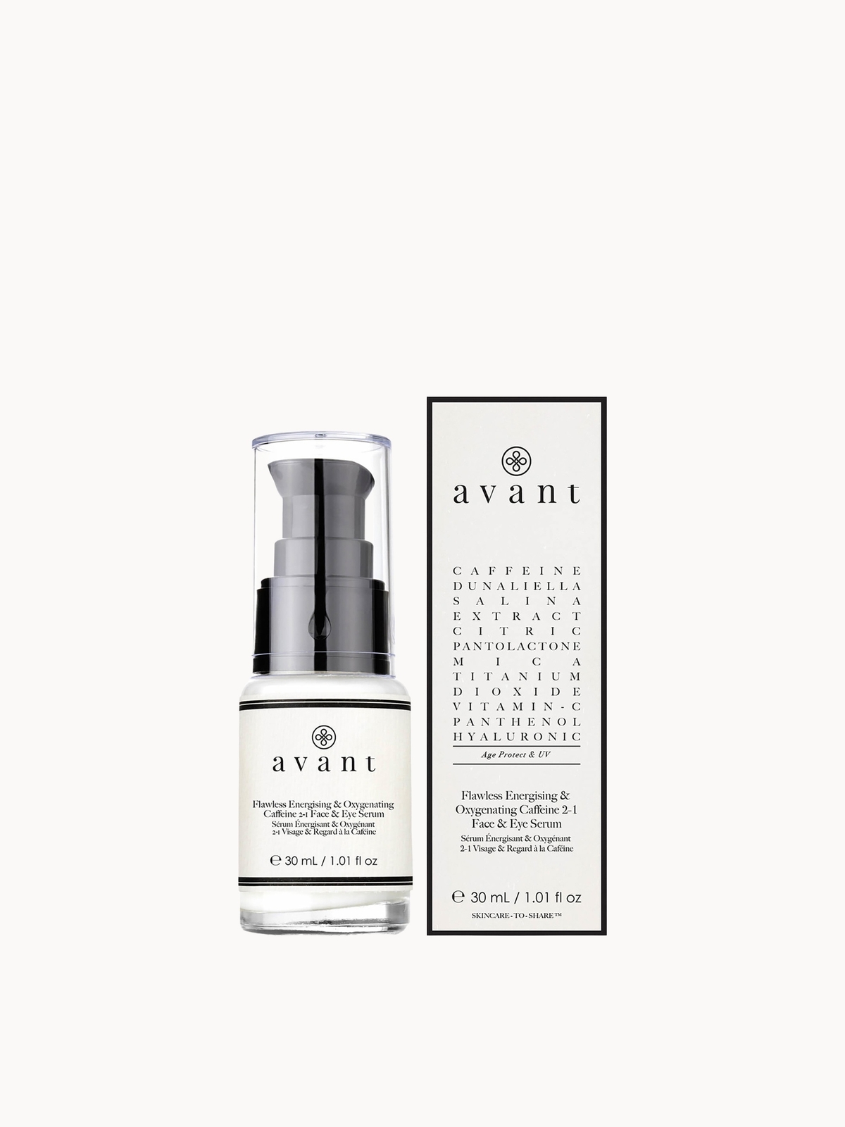 Avant Skincare Flawless Energising and Oxygenating Caffeine 2-1 Face and Eye Serum 30ml