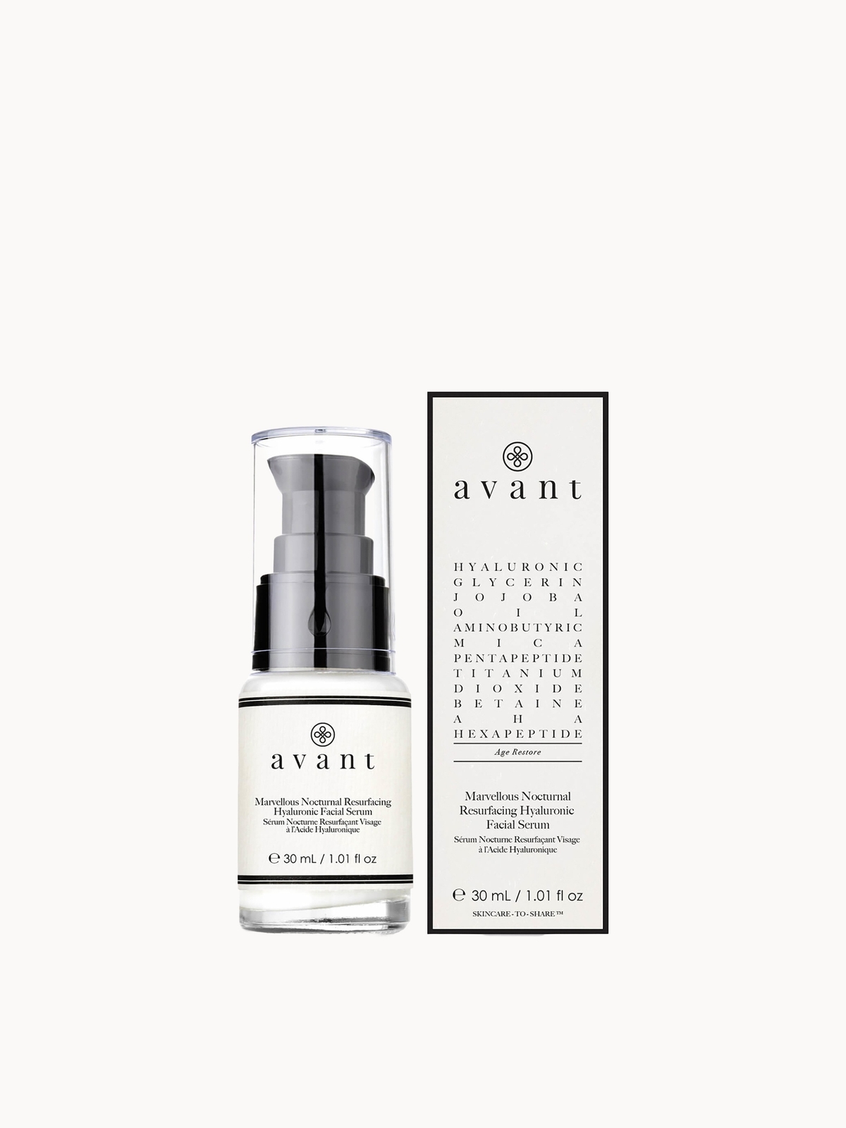 Avant Skincare Marvellous Nocturnal Resurfacing Hyaluronic Facial Serum 30ml