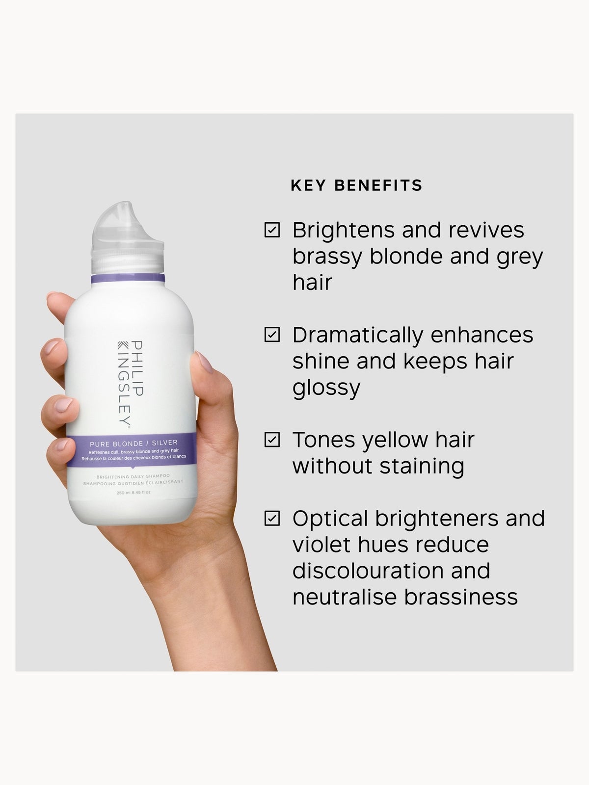 Philip Kingsley Pure Blonde/Silver Brightening Daily Shampoo 250ml 3