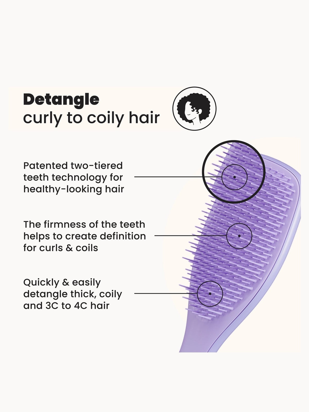 Tangle Teezer The Ultimate Detangler Naturally Curly Brush - Purple Passion 2