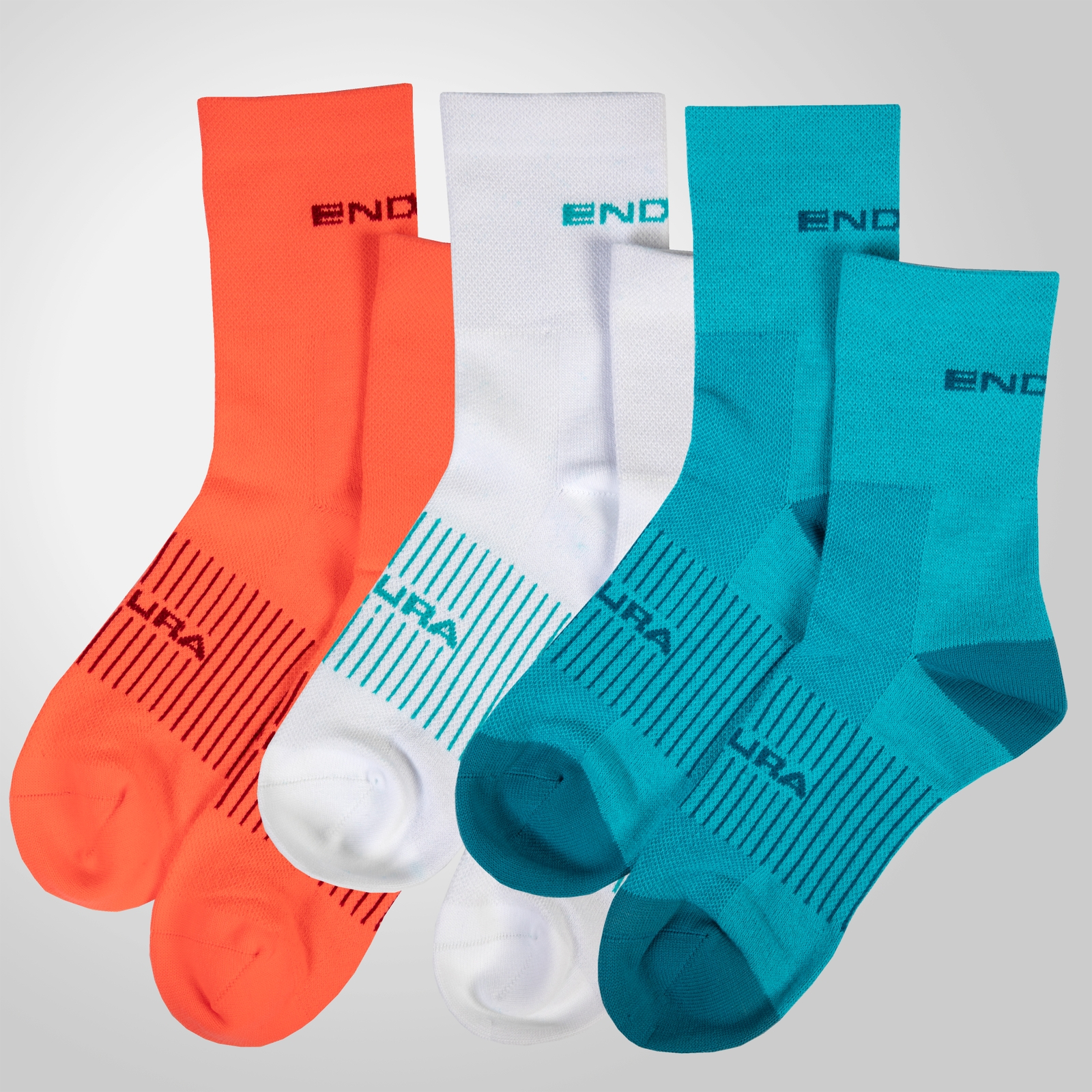 Endura COOLMAX® Stripe Socks Triple Pack - Pacific Blue | Extra 10% off first order.