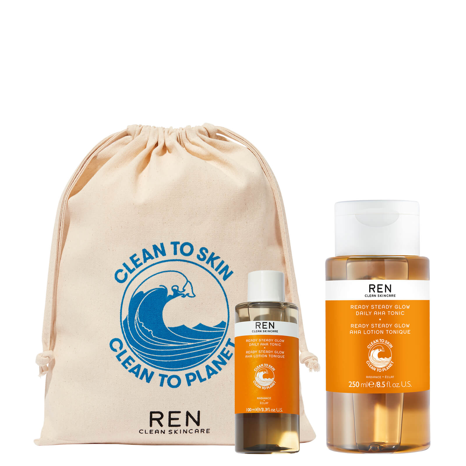 LOOKFANTASTIC X REN Clean Skincare Radiance Home and Away Glow Kit
