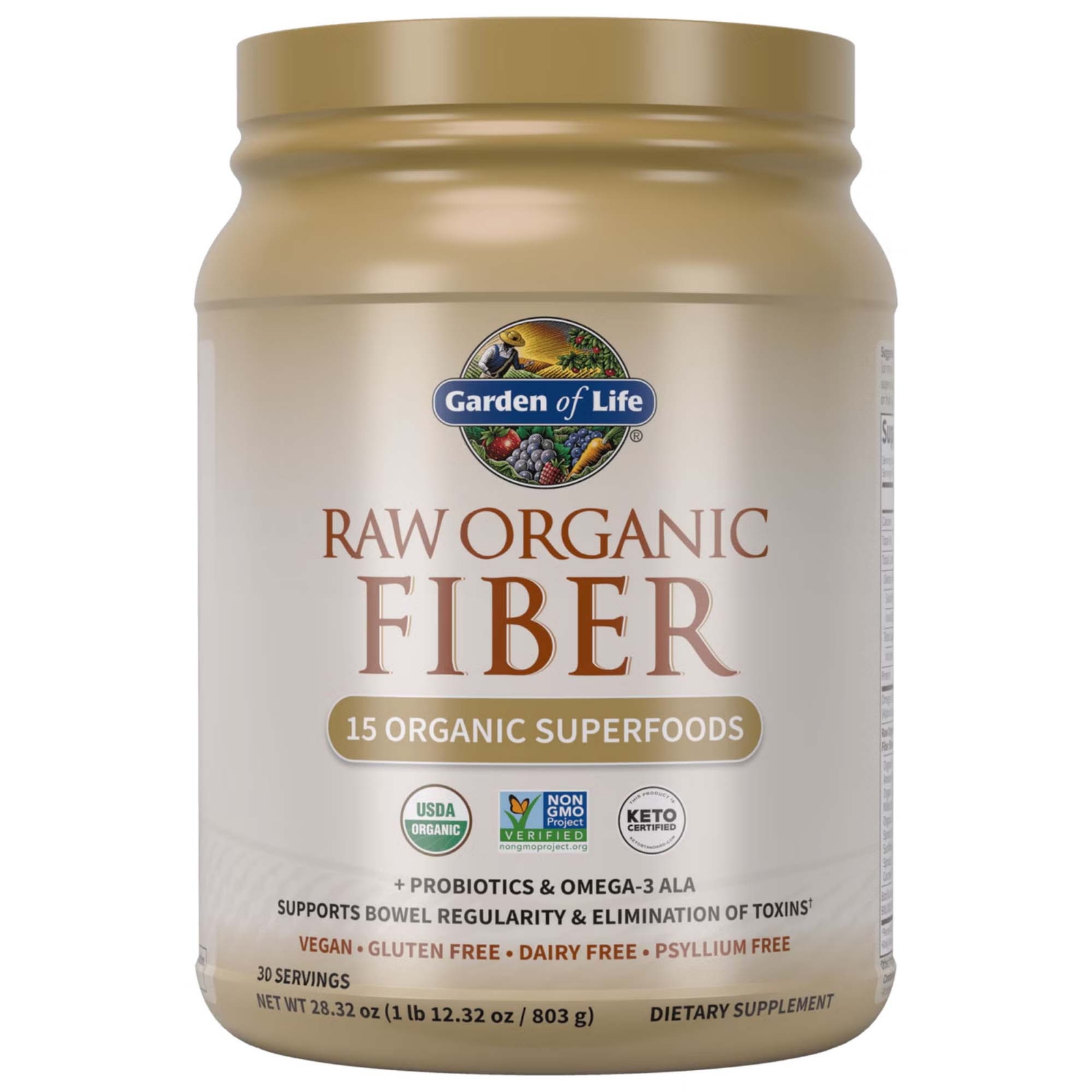 Fibre non raffinate - 15 superalimenti biologici - 803 g in polvere