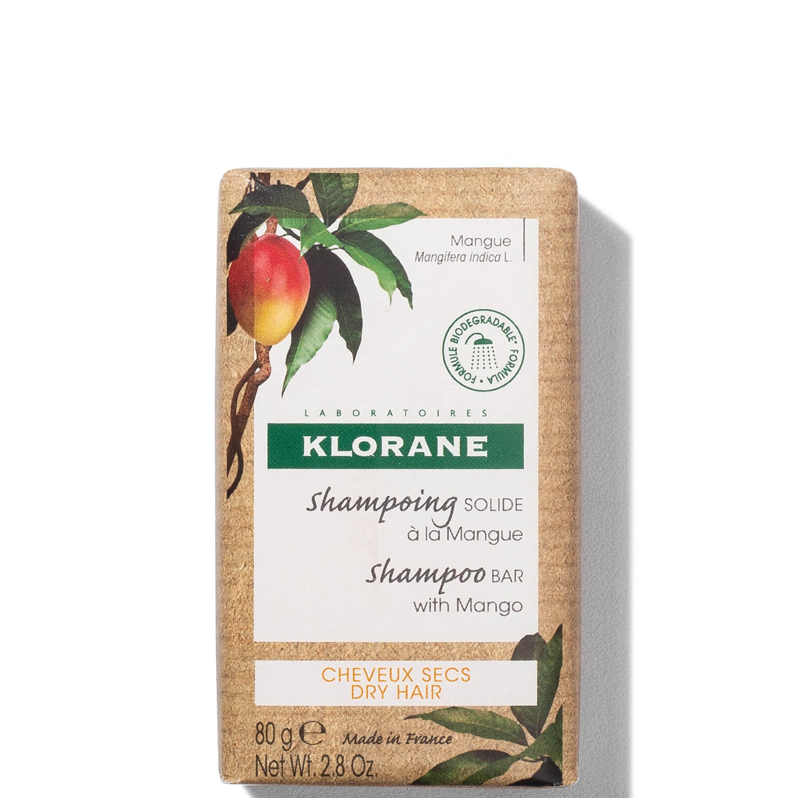 KLORANE Nourishing Solid Shampoo Bar mit Mango für trockenes Haar 80g