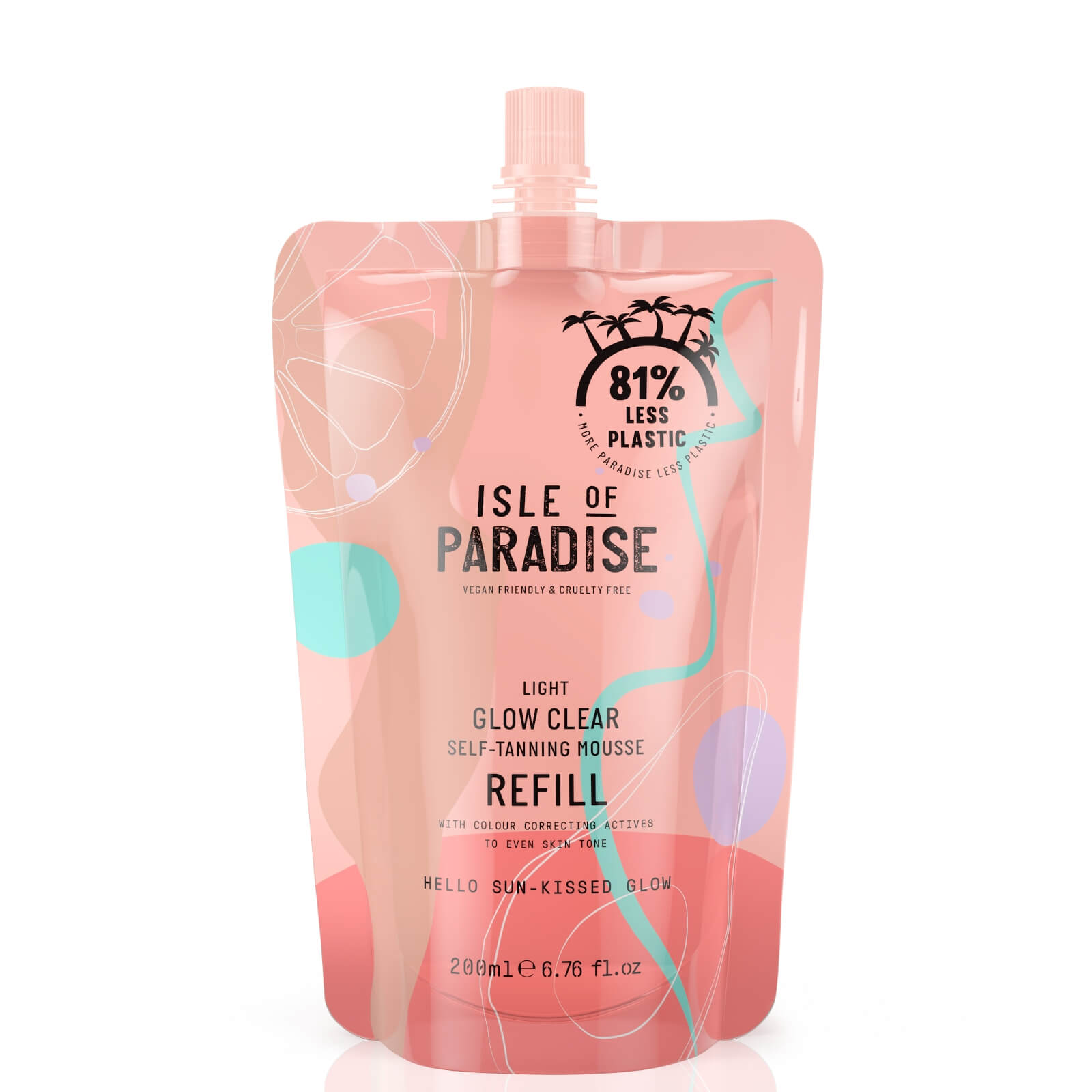 Mousse Autoabbronzante Trasparente Glow Ricarica - Light  Isle of Paradise 200ml