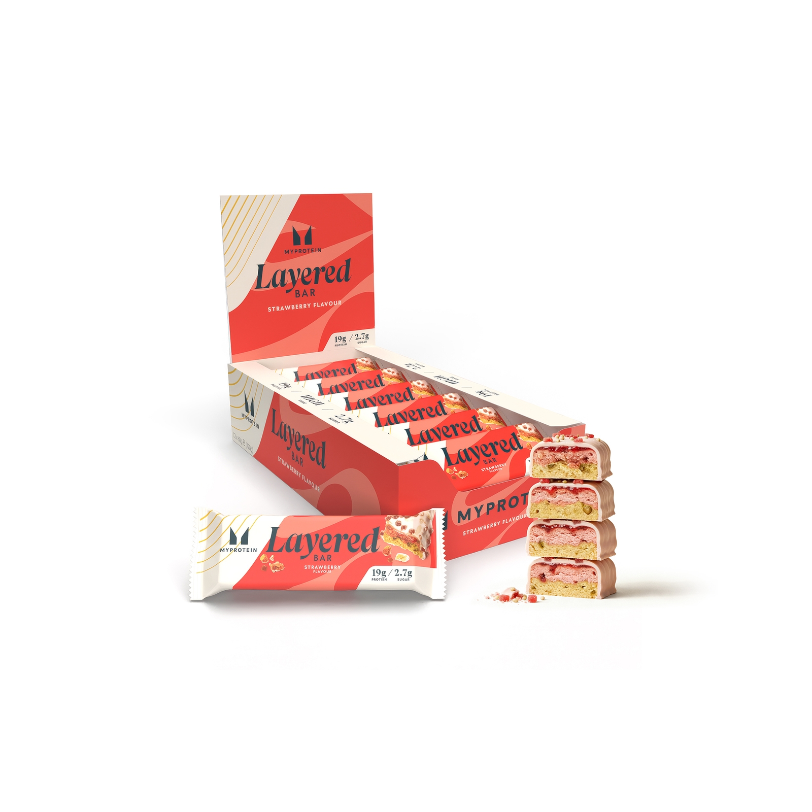 Myprotein UK MyProtein Myprotein Layered Bar - 12 x 60g - Strawberry