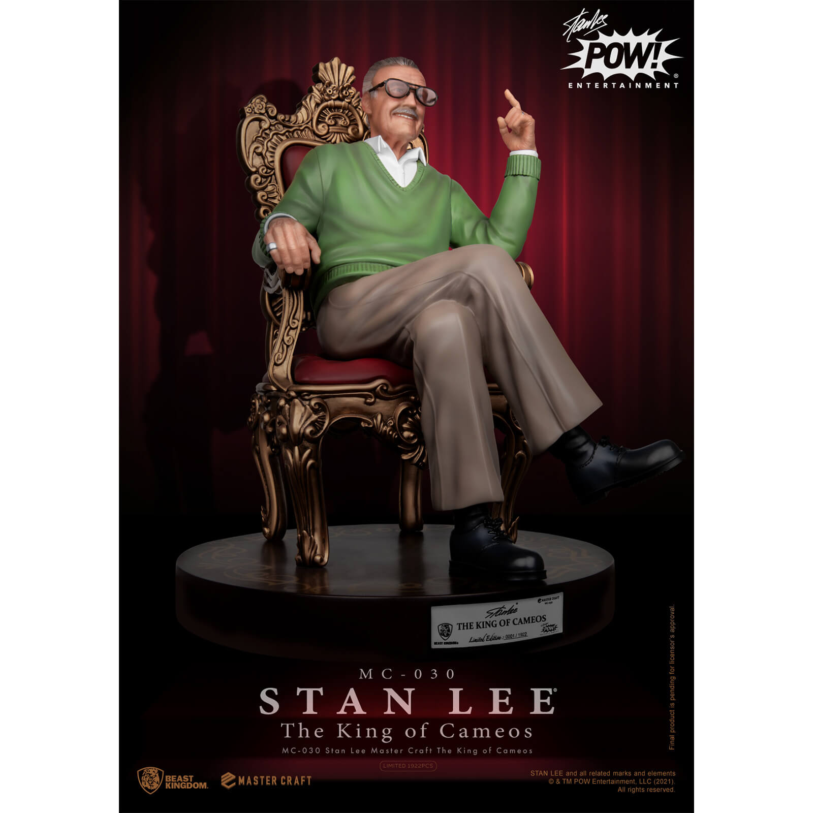 Beast Kingdom Stan Lee The Master Of Cameos Master Craft Statue
