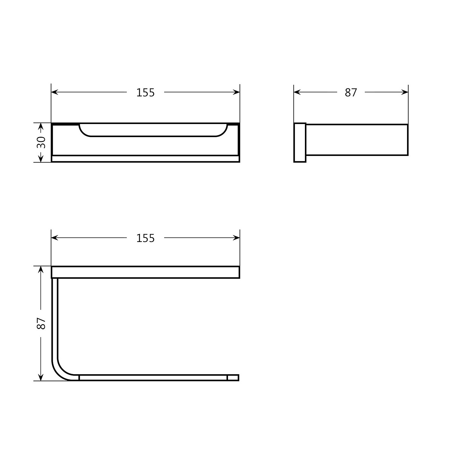 Bathstore Modern Toilet Roll Holder Chrome Bathrooms & Acc