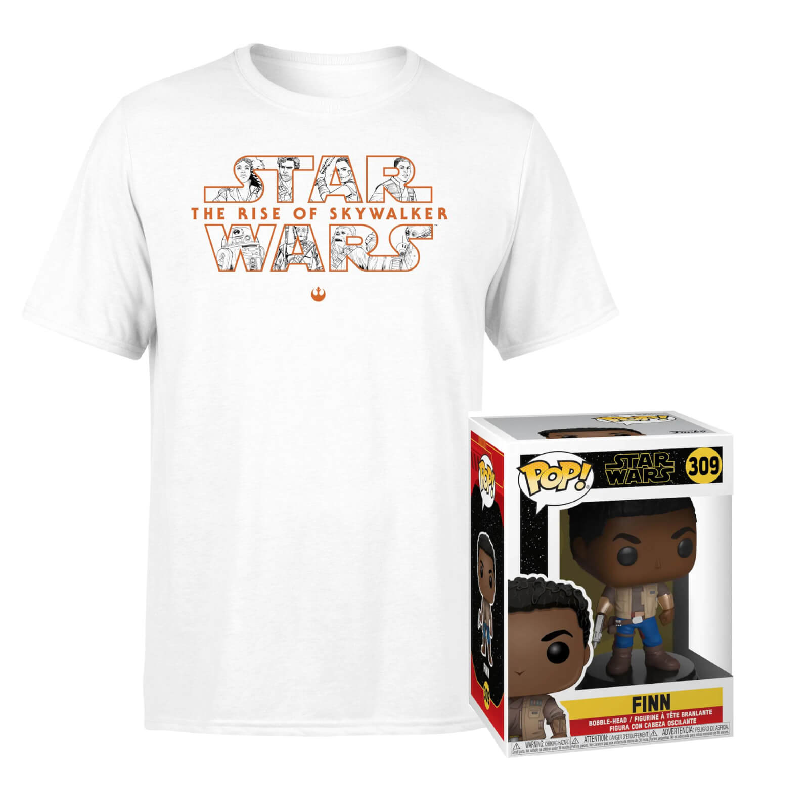 Lot Star Wars : Figurine Funko Pop! Finn & T-Shirt - Men's - XS - Blanc