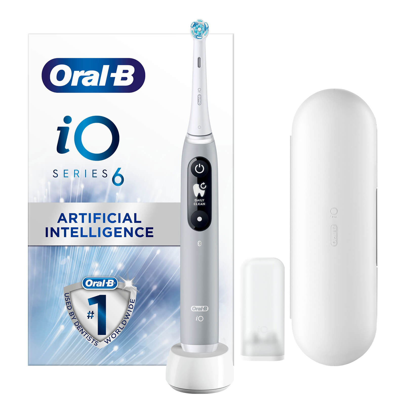 Oral B iO6 Grey Opal Electric Toothbrush with Travel Case - Toothbrush