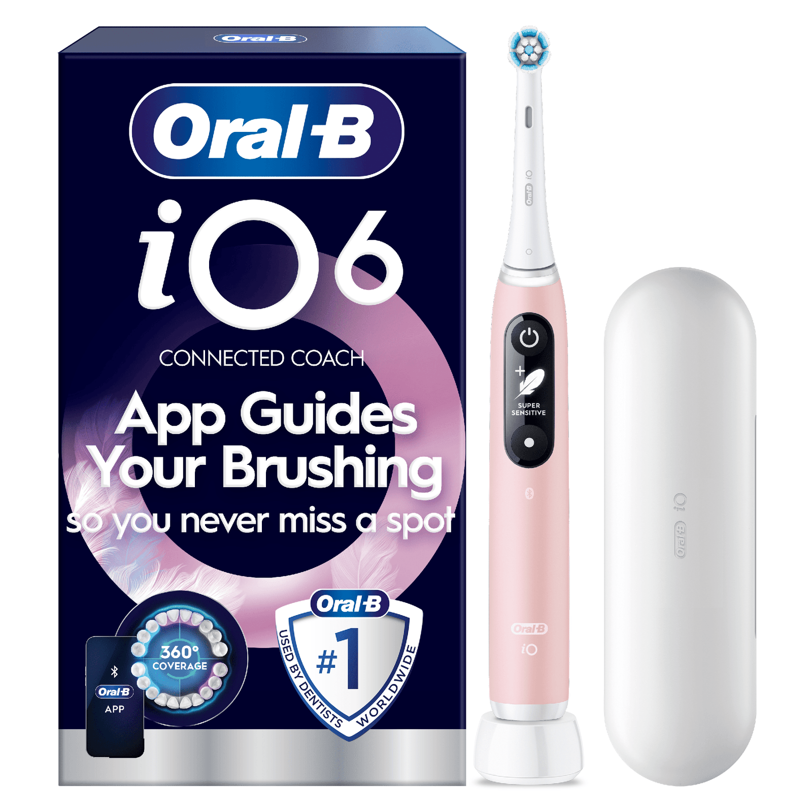 Oral-B iO 6 Pink Electric Toothbrush Designed By Braun - Toothbrush