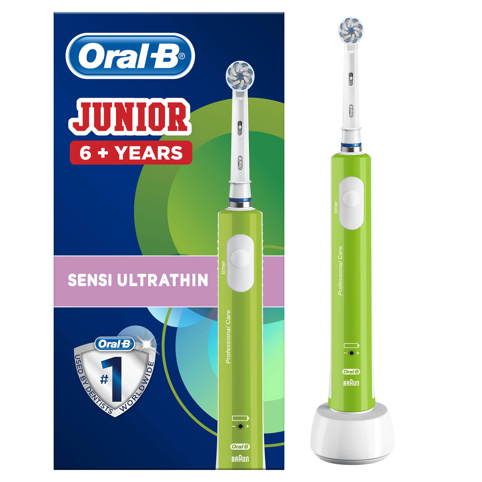 Kids Junior Green Electric Toothbrush for Ages 6+ - Toothbrush