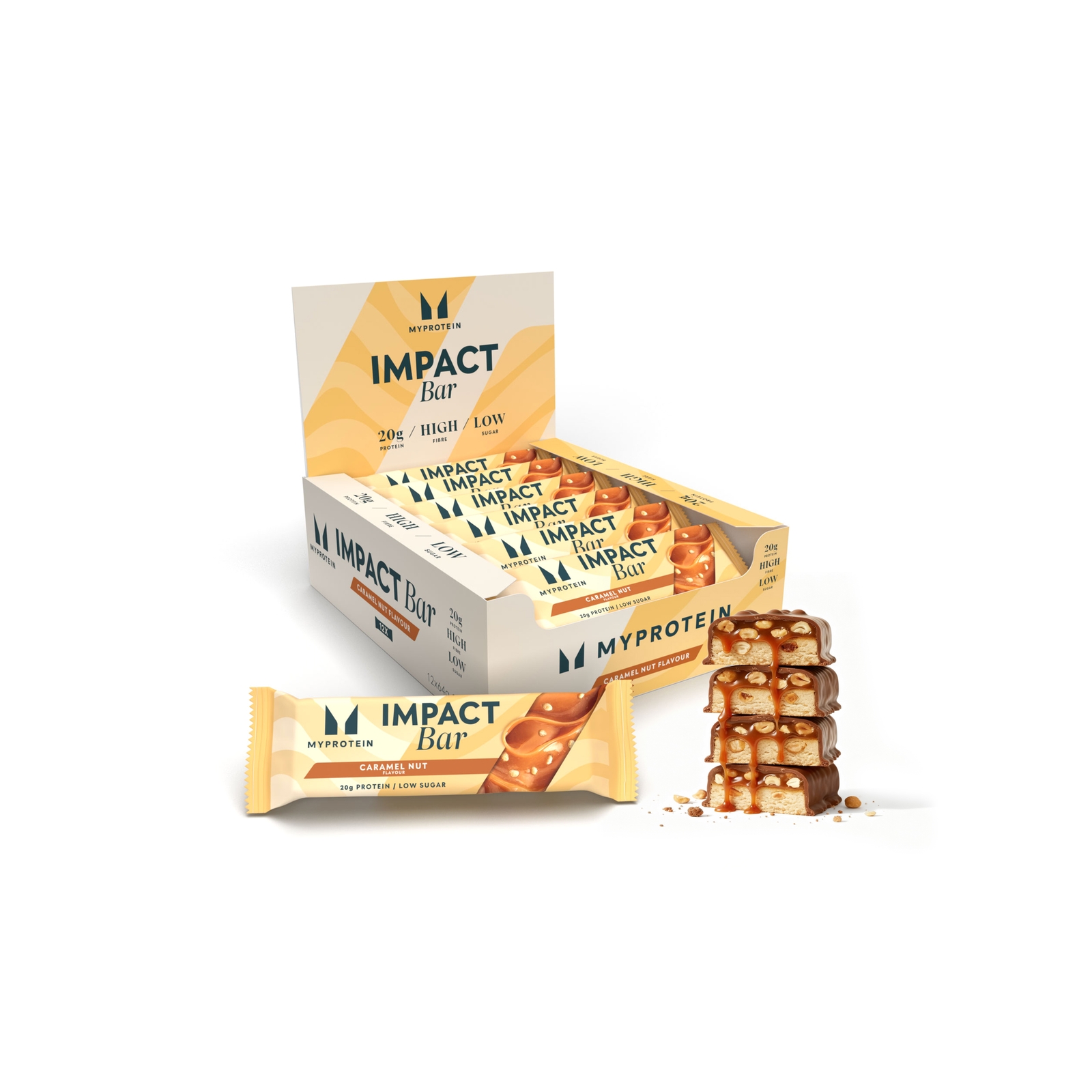 Myprotein UK MyProtein Impact Protein Bar - 12 x 64g - Caramel Nut