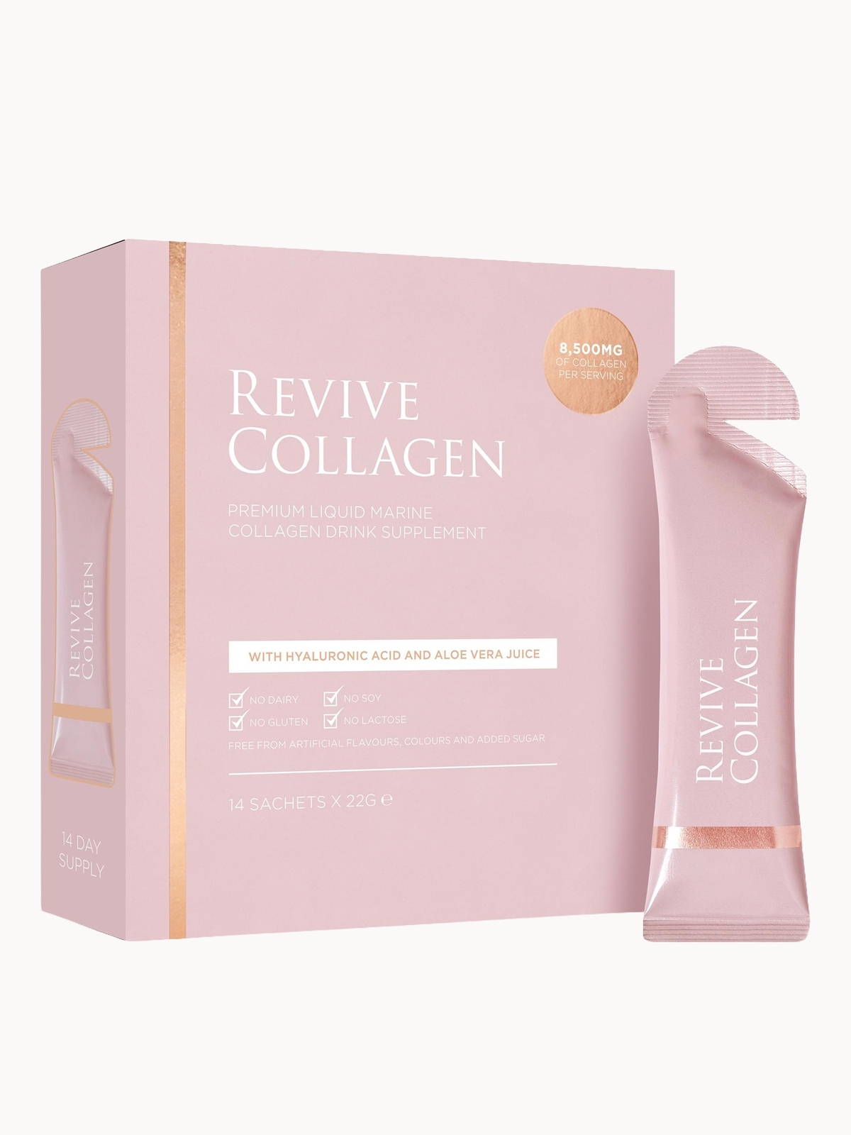 Revive Collagen Premium Liquid Hydrolysed Marine Collagen Drink – 14 Sachets