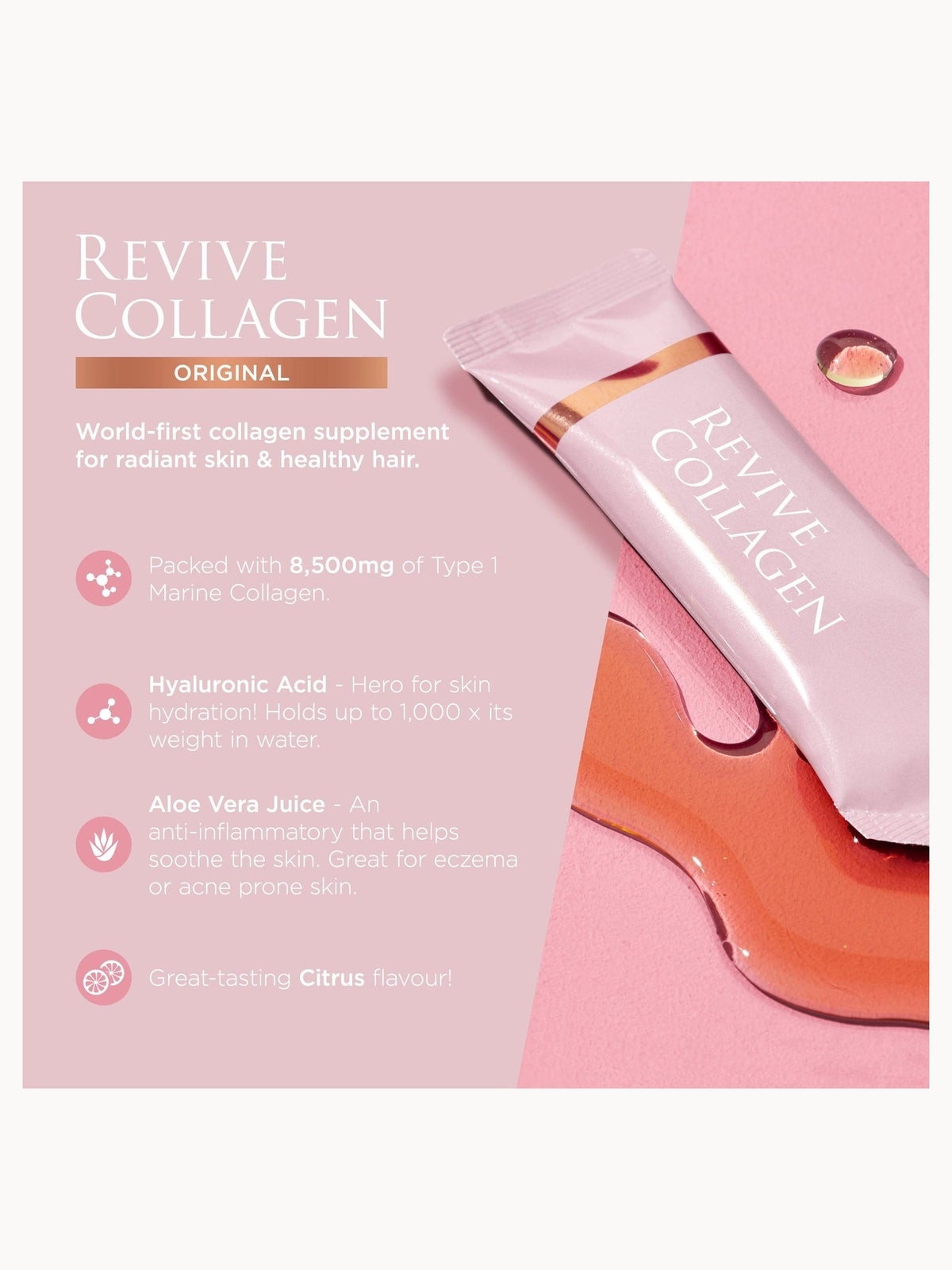 Revive Collagen Premium Liquid Hydrolysed Marine Collagen Drink - 28 Sachets 3