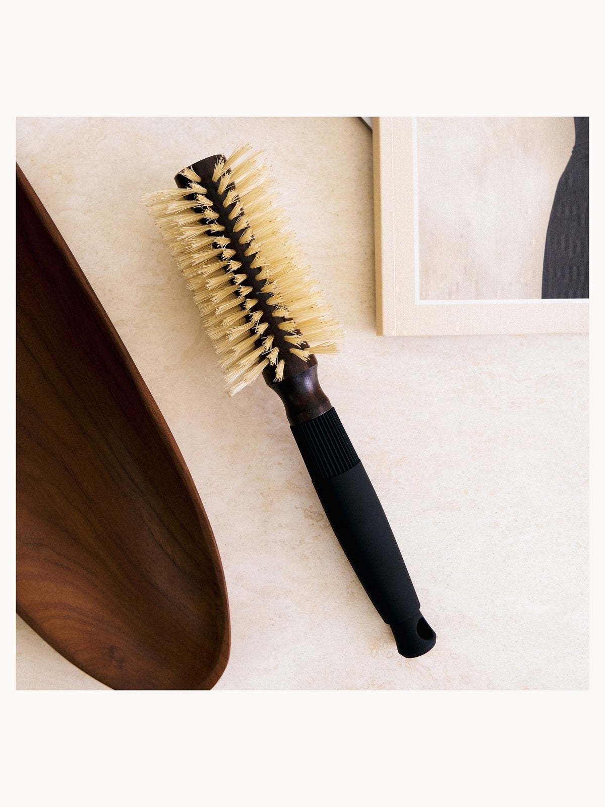 Christophe Robin Pre-Curved Blowdry Hairbrush with Natural Boar-Bristle and Wood - 12 Rows 4