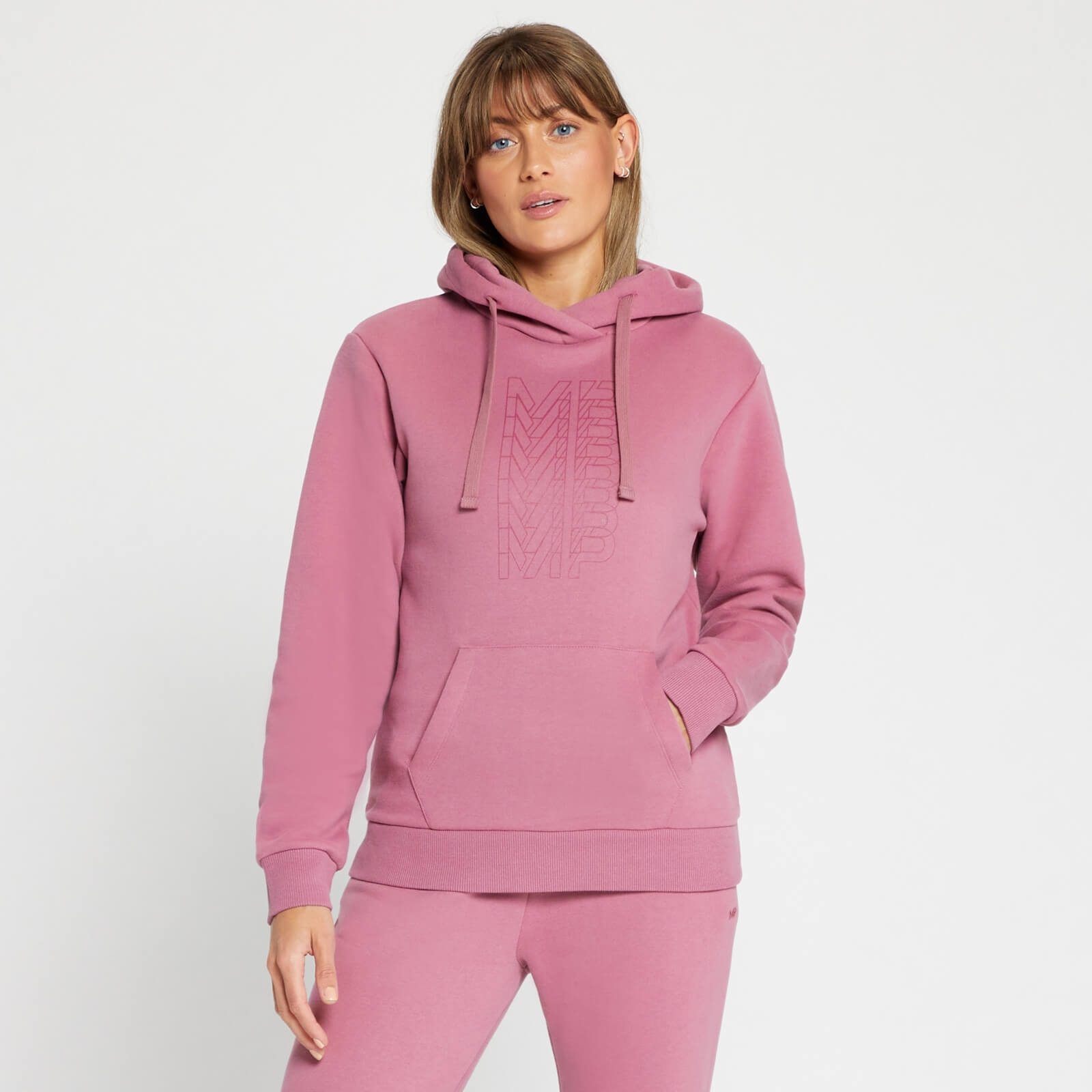Felpa con cappuccio da donna MP Repeat - Malva - XS