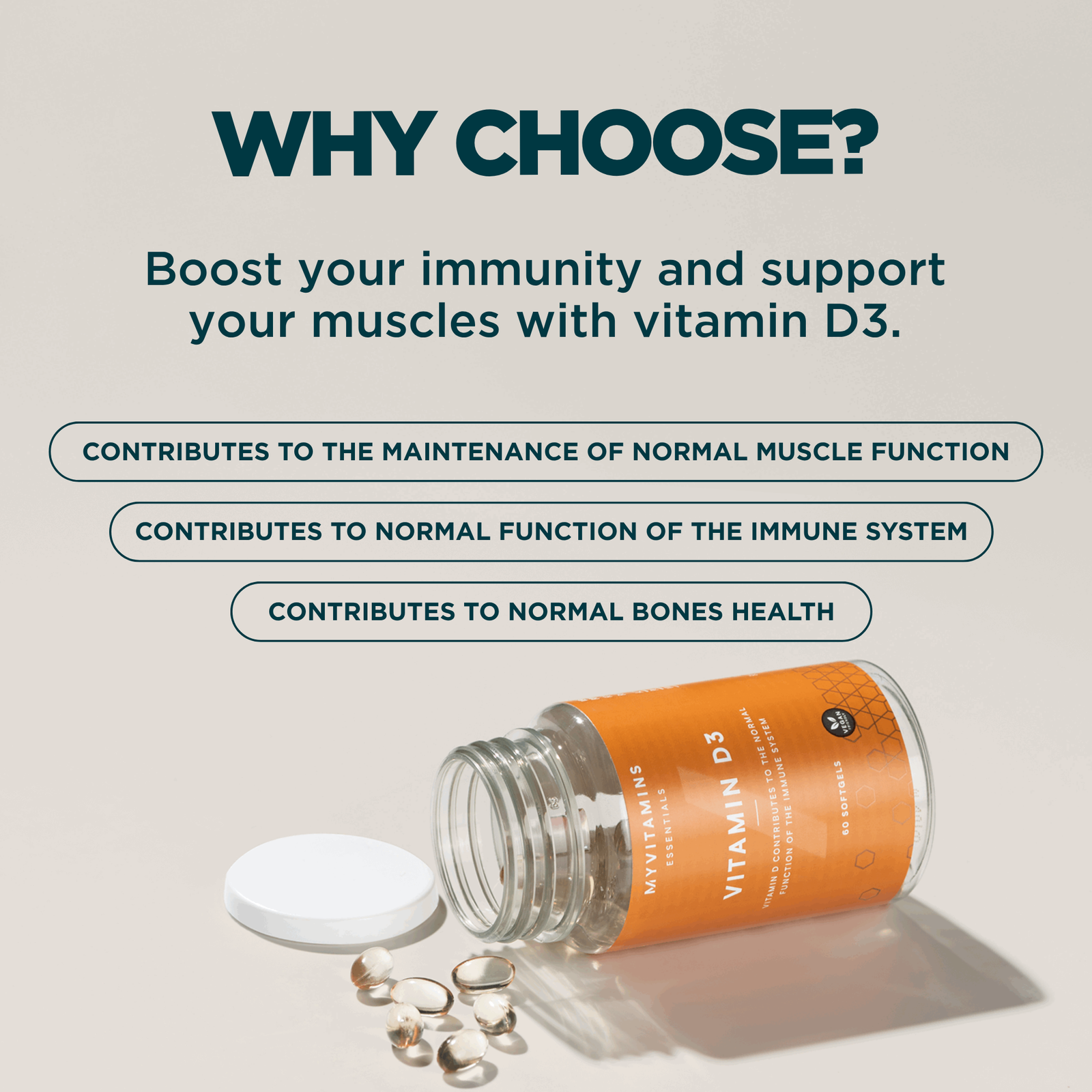Myprotein Vitamin D3 Softgels - 180Softgels - Vegan