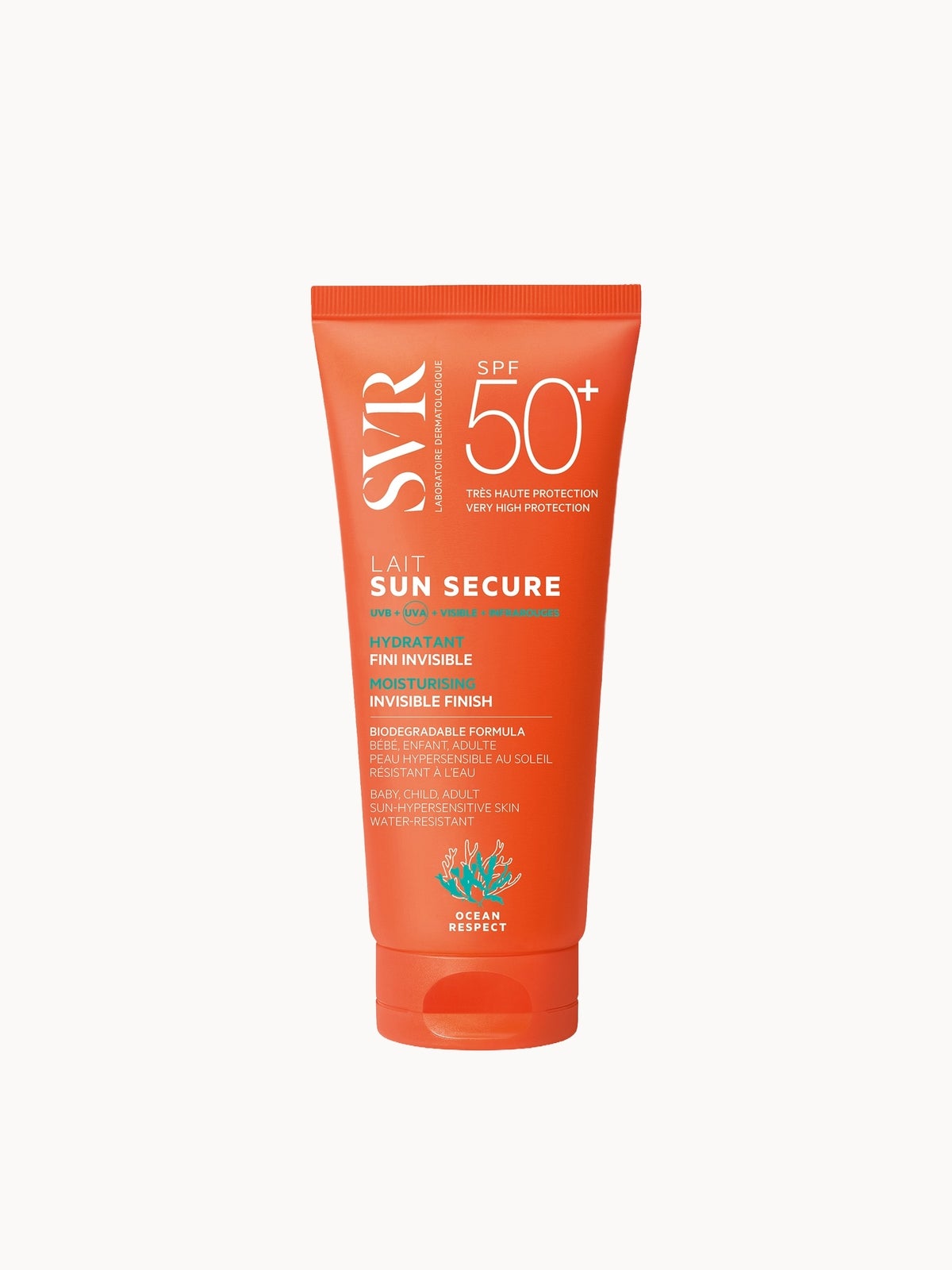 SVR SUN SECURE Face & Body SPF 50+ Sun Milk, Very High UVA/UVB Protection, Water-Resistant, Reef-Safe, All Ages, 100ml