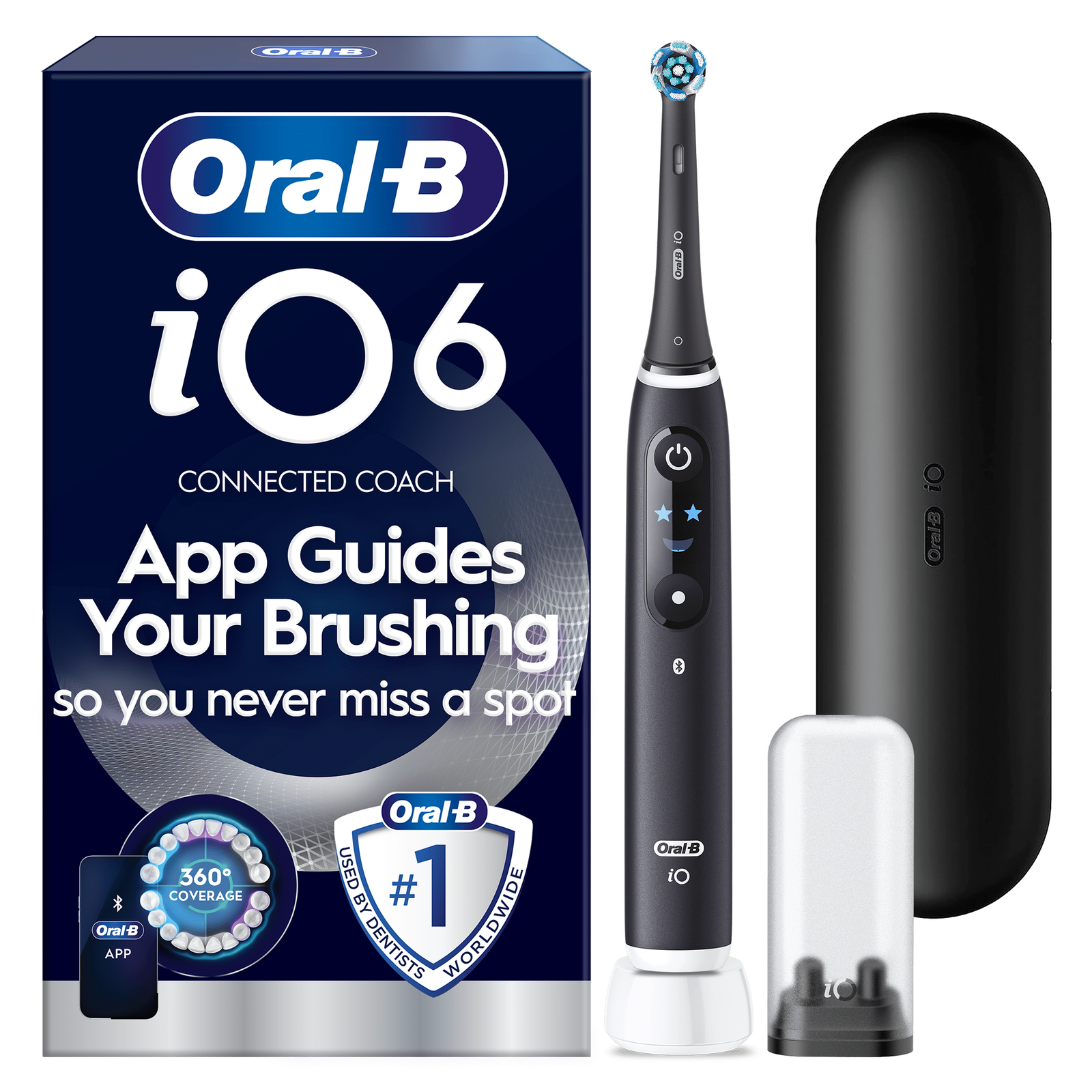 Oral-B iO 6 Black Electric Toothbrush Designed By Braun - Toothbrush