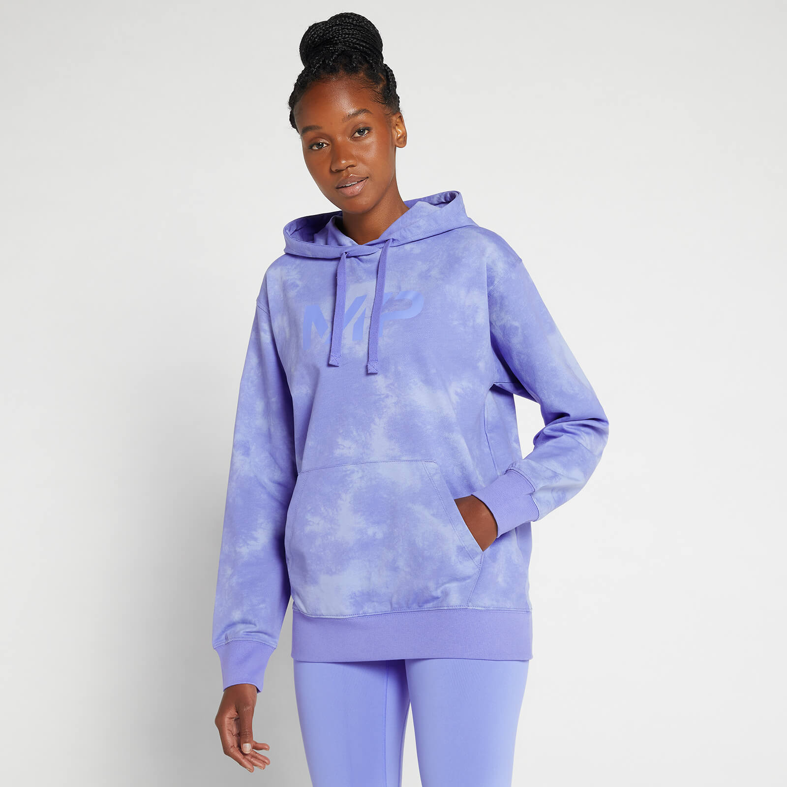 Felpa con cappuccio tie dye MP Composure da donna - Lilla chiaro - XS