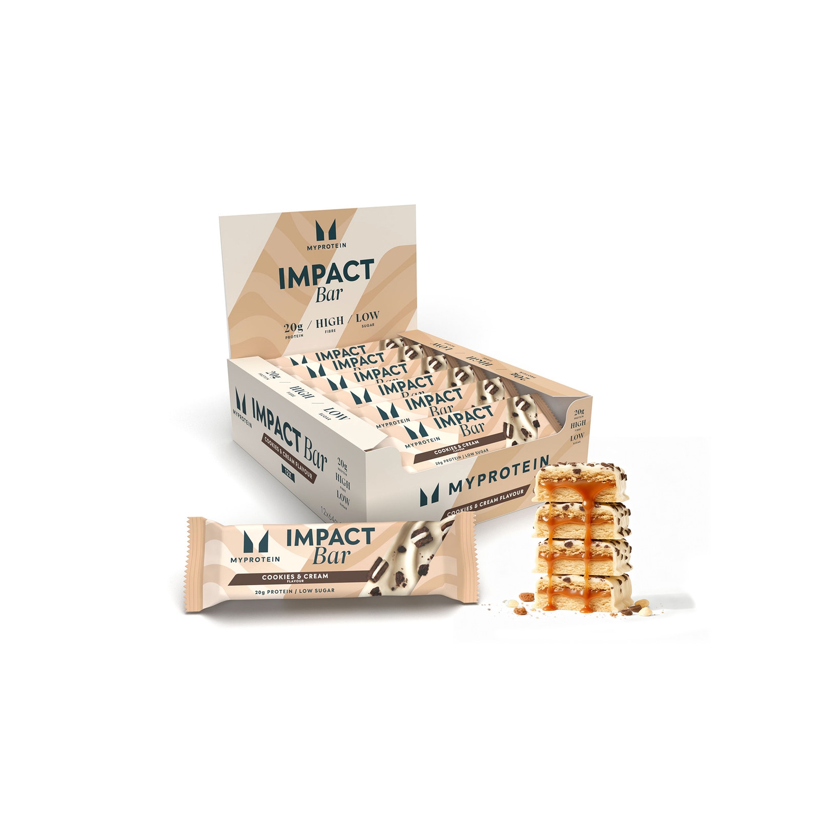 Image of Impact protein bar - 12 x 64g - Biscotti e crema