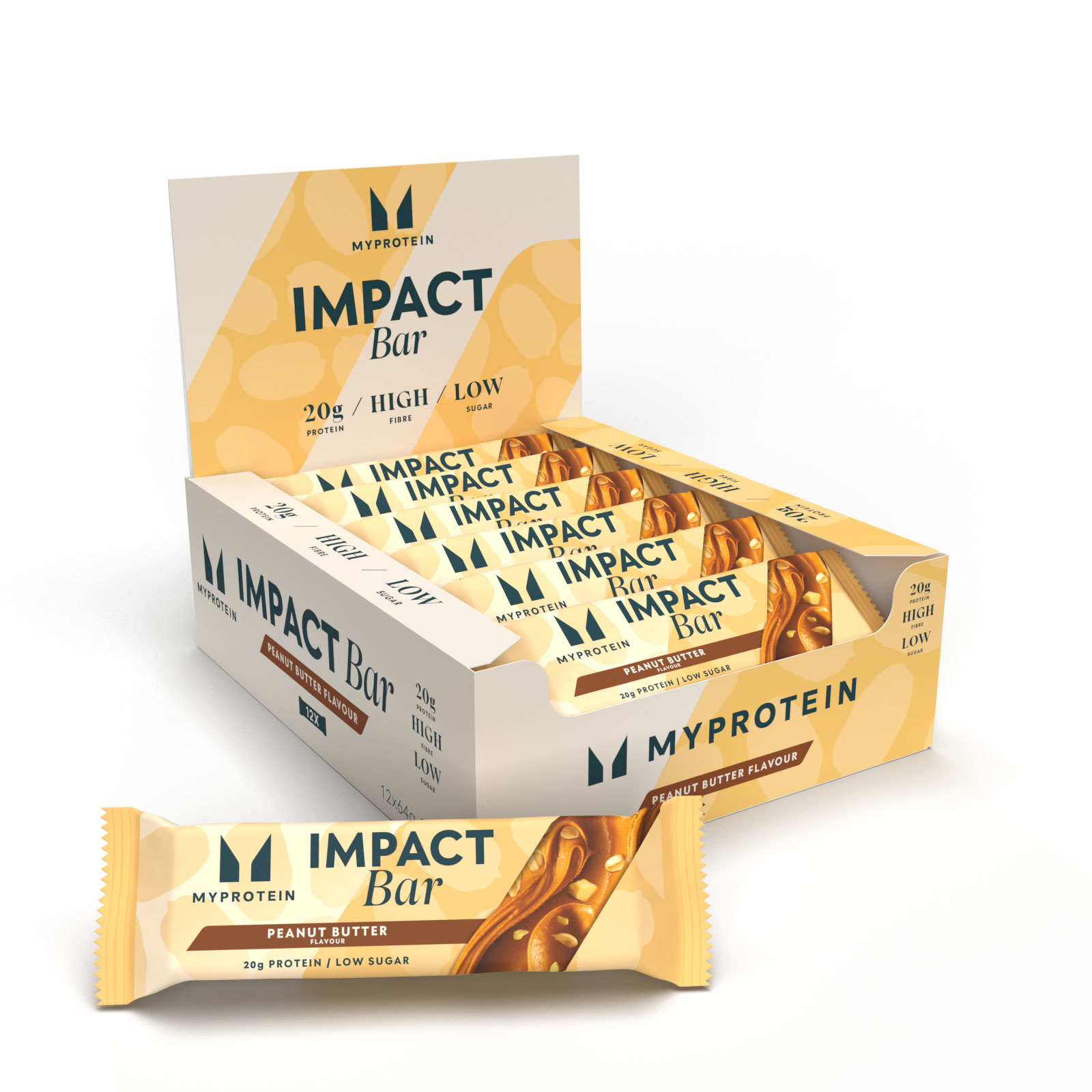 Myprotein UK MyProtein Impact Protein Bar - 12 x 64g - Peanut Butter