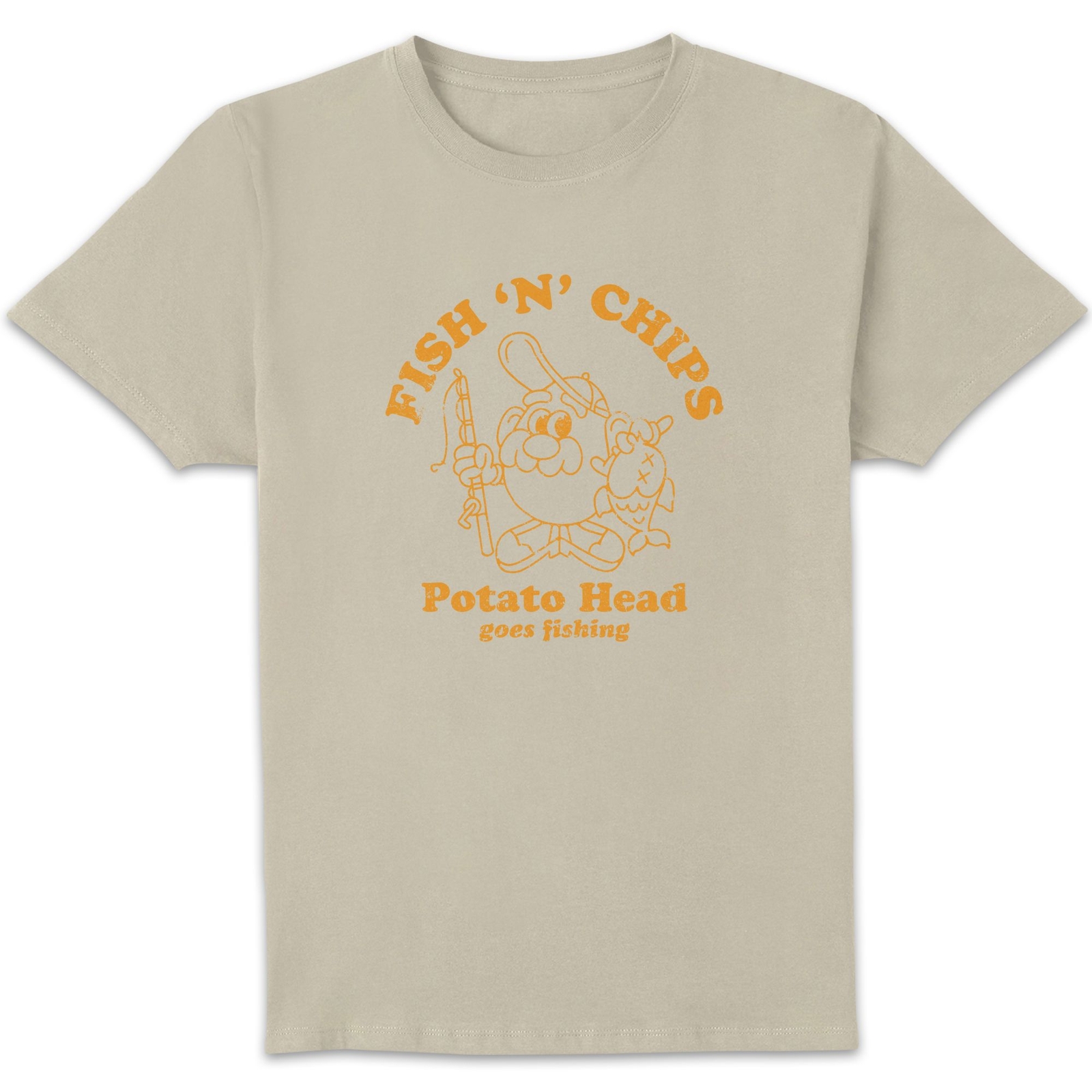 Mr. Potato Head Fish N Chips Men's T-Shirt - Cream - XL