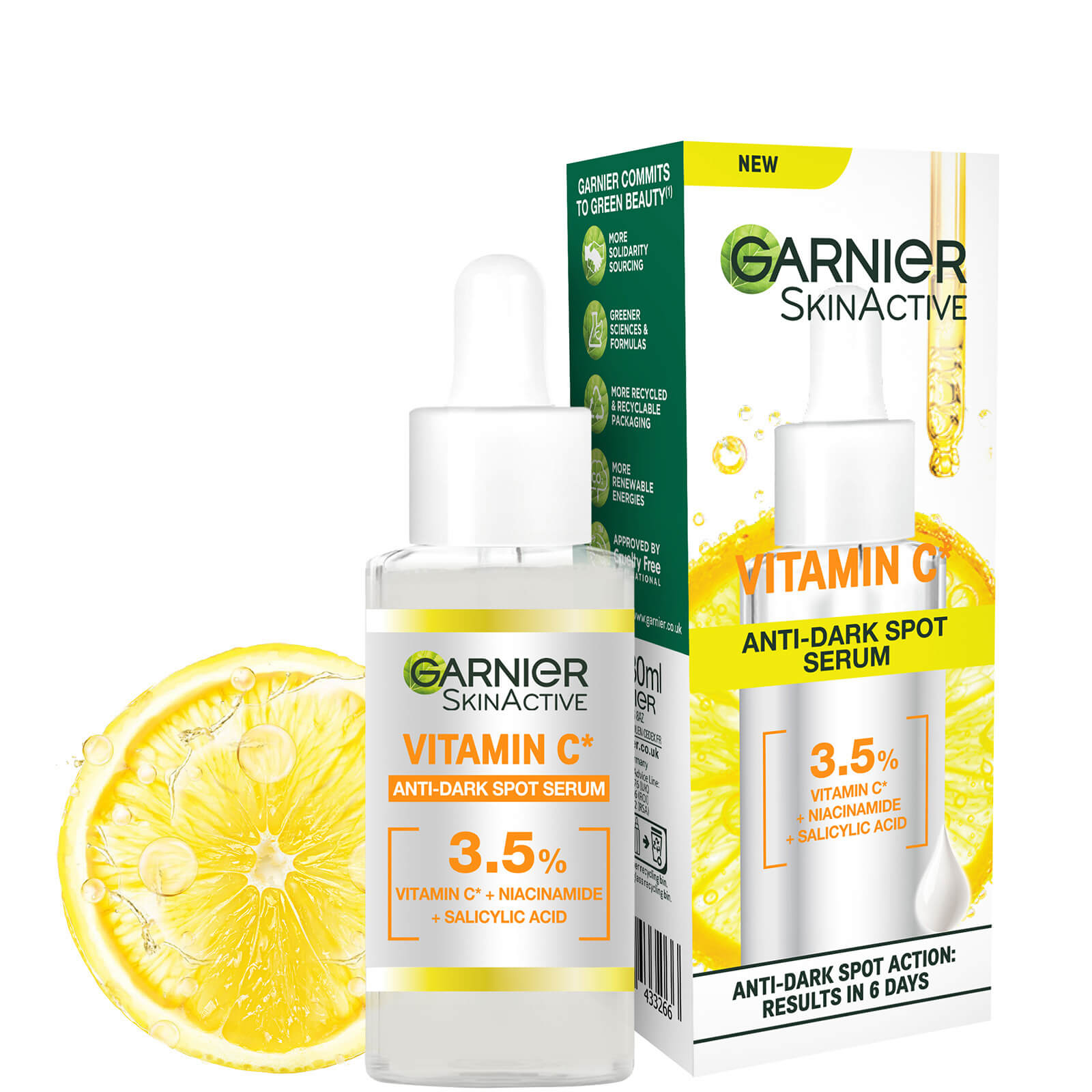 Garnier 3.5% Vitamin C, Niacinamide, Salicylic Acid, Brightening and Anti Dark Spot Serum 30ml