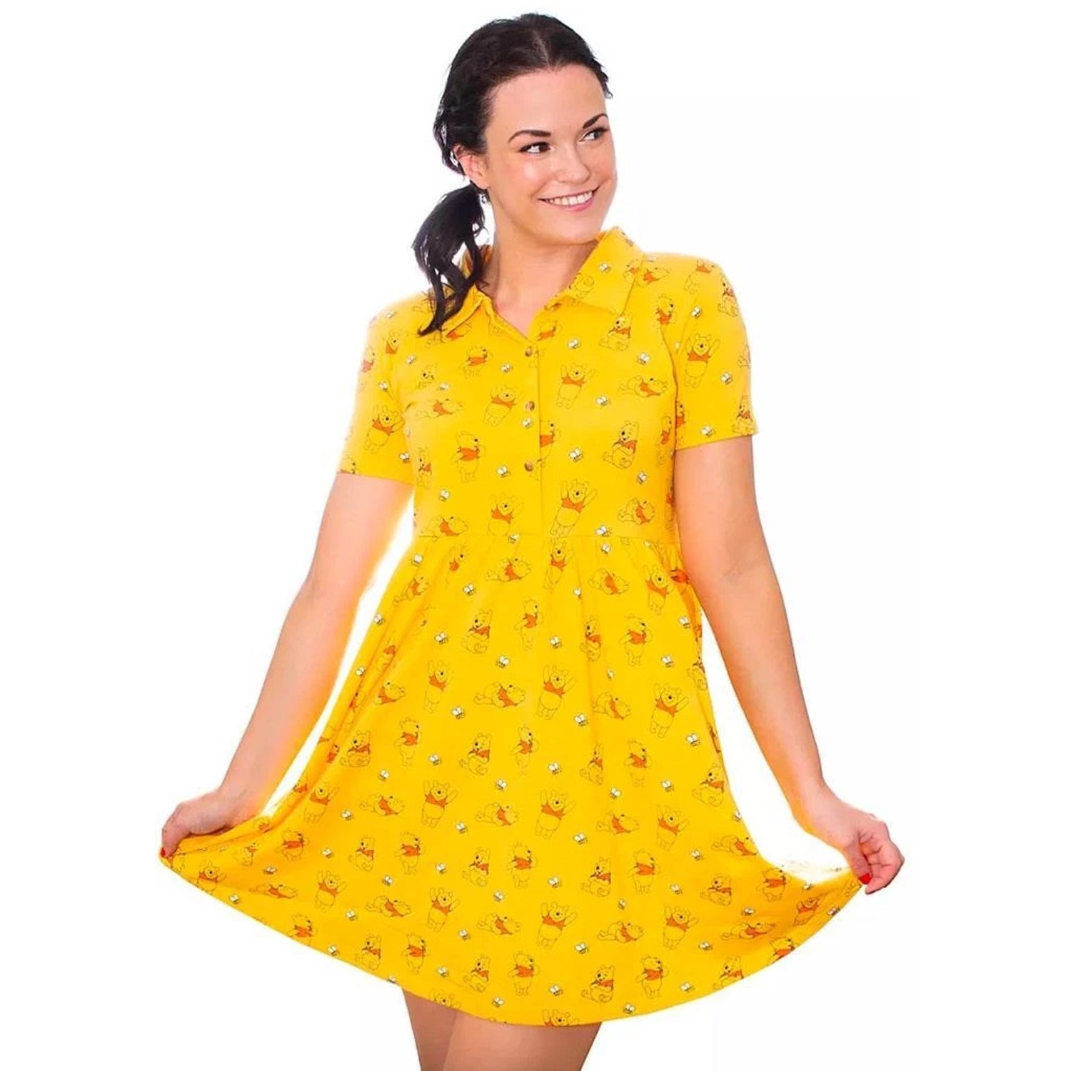 Cakeworthy Winnie the Pooh Button Up Dress - S