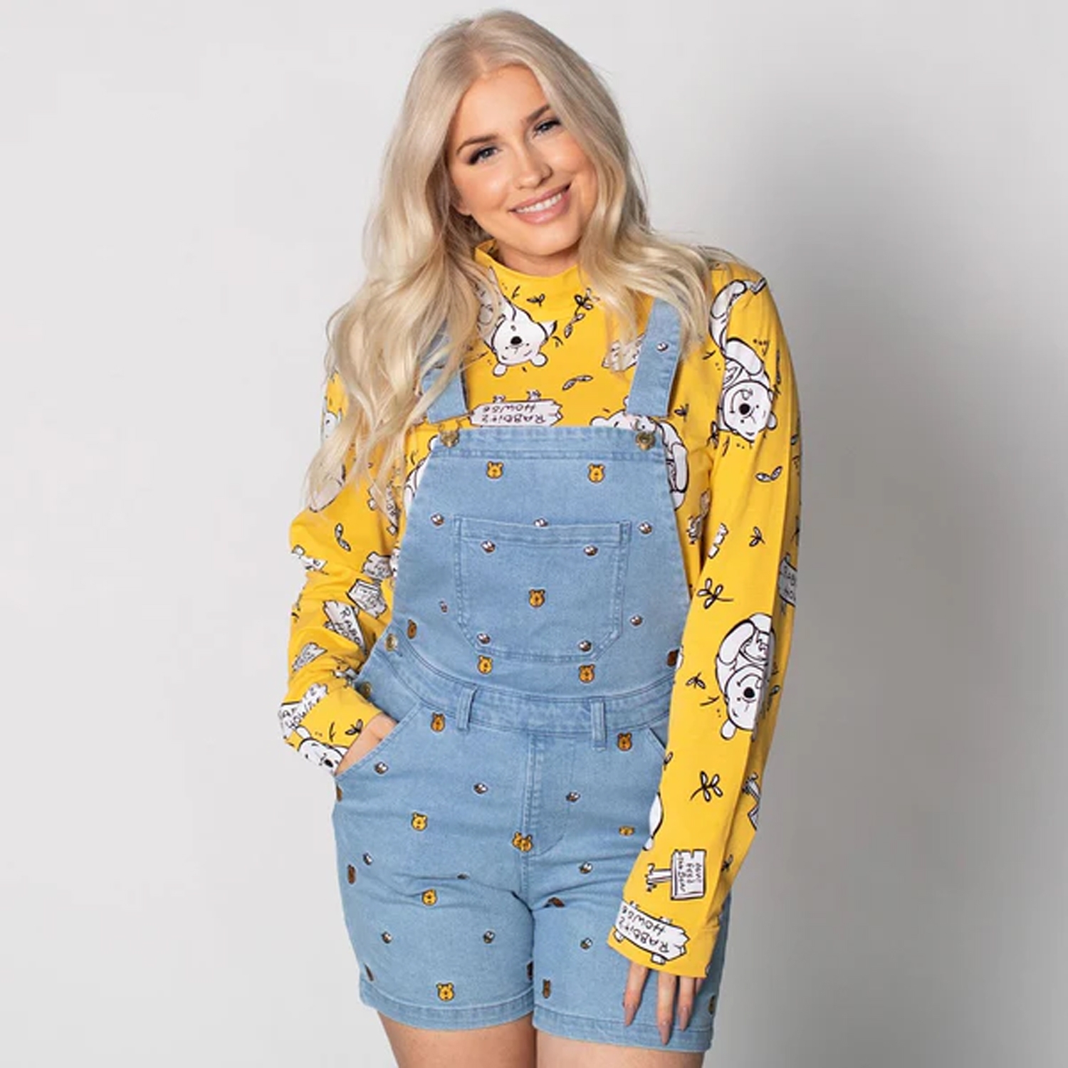 Cakeworthy Winnie the Pooh Overall Shorts - S