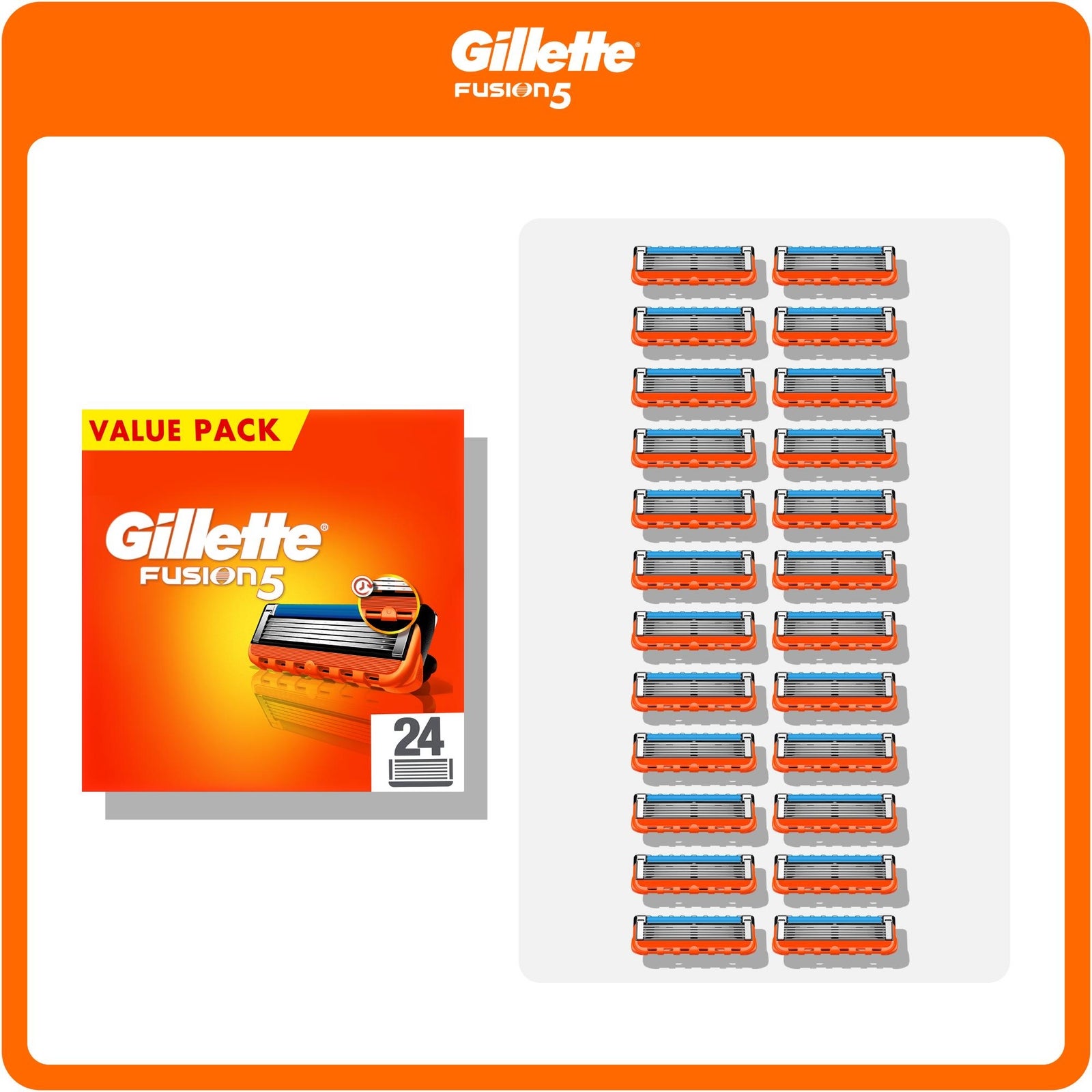 Gillette Fusion5 Razor Blades - 24 Pack