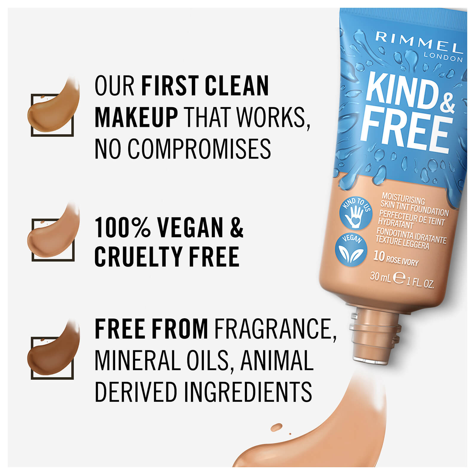 Thumbnail - Rimmel London Kind & Free Skin Tint Foundation - Golden Beige