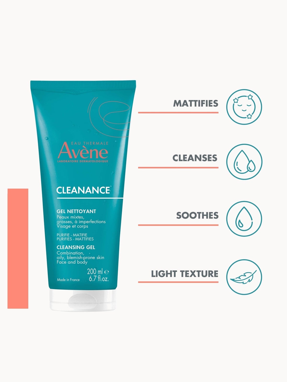Avène Cleanance Cleansing Gel for Oily, Blemish-Prone Skin 200ml 3