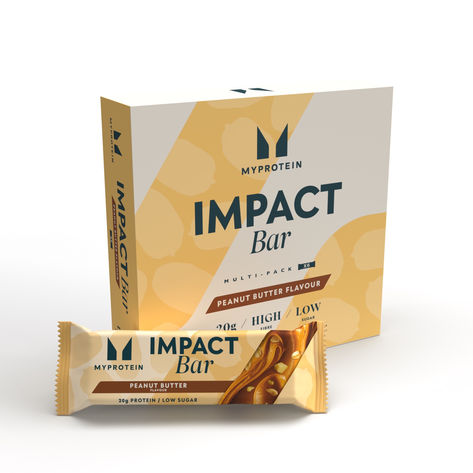 Image of Impact protein bar - 6 x 64g - Burro di arachidi