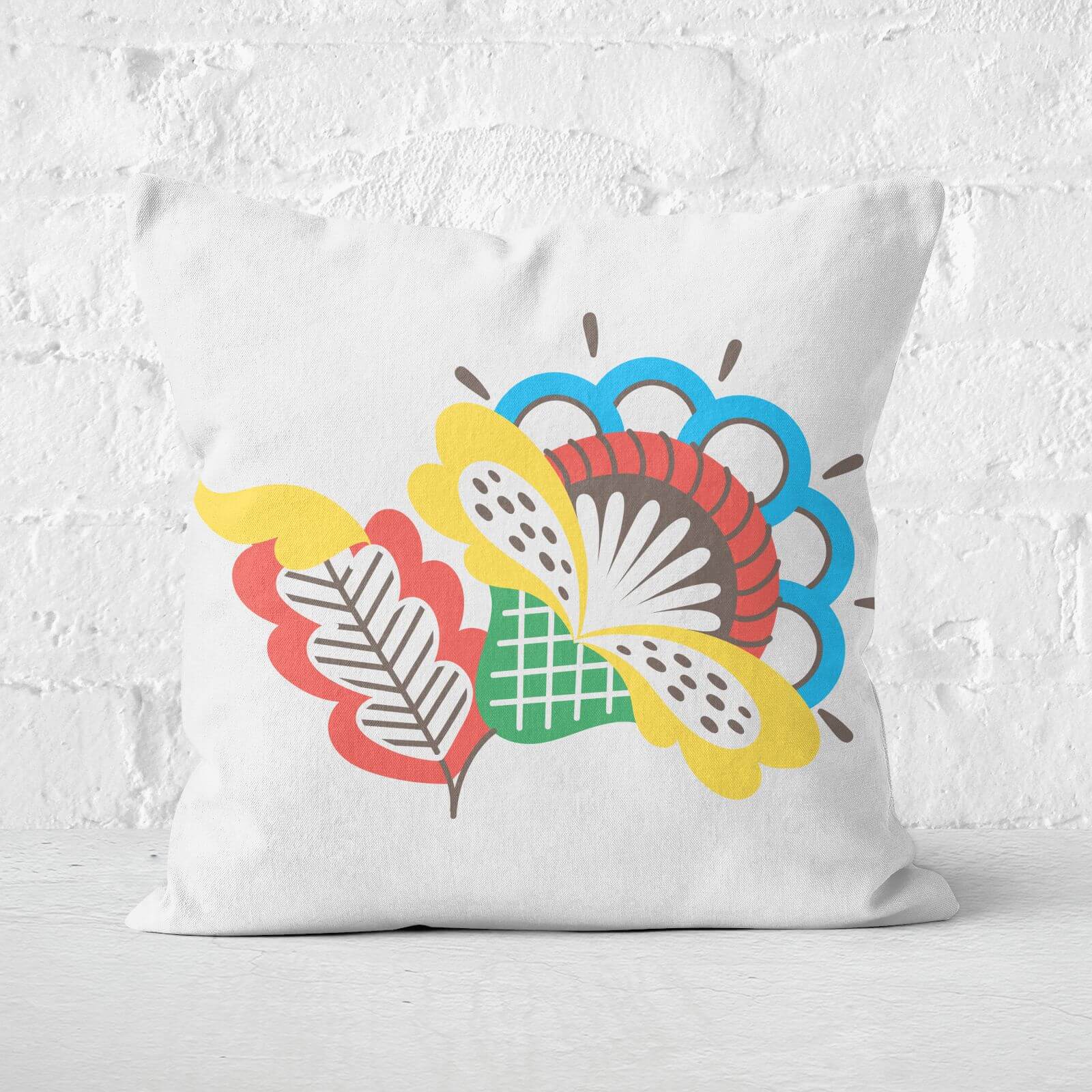 Rustic Flower Square Cushion - 60x60cm - Soft Touch