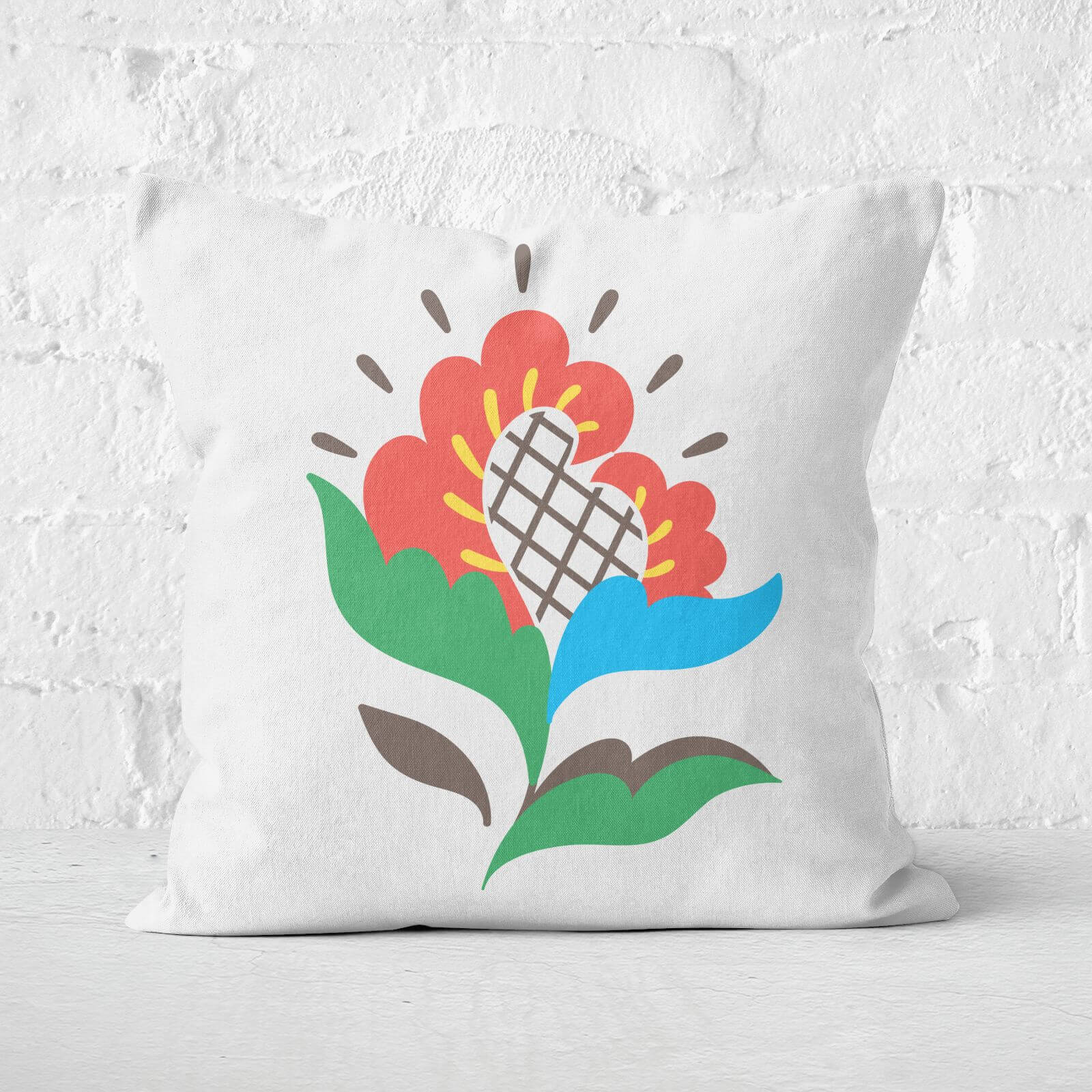 Unassuming Flower Square Cushion - 50x50cm - Soft Touch
