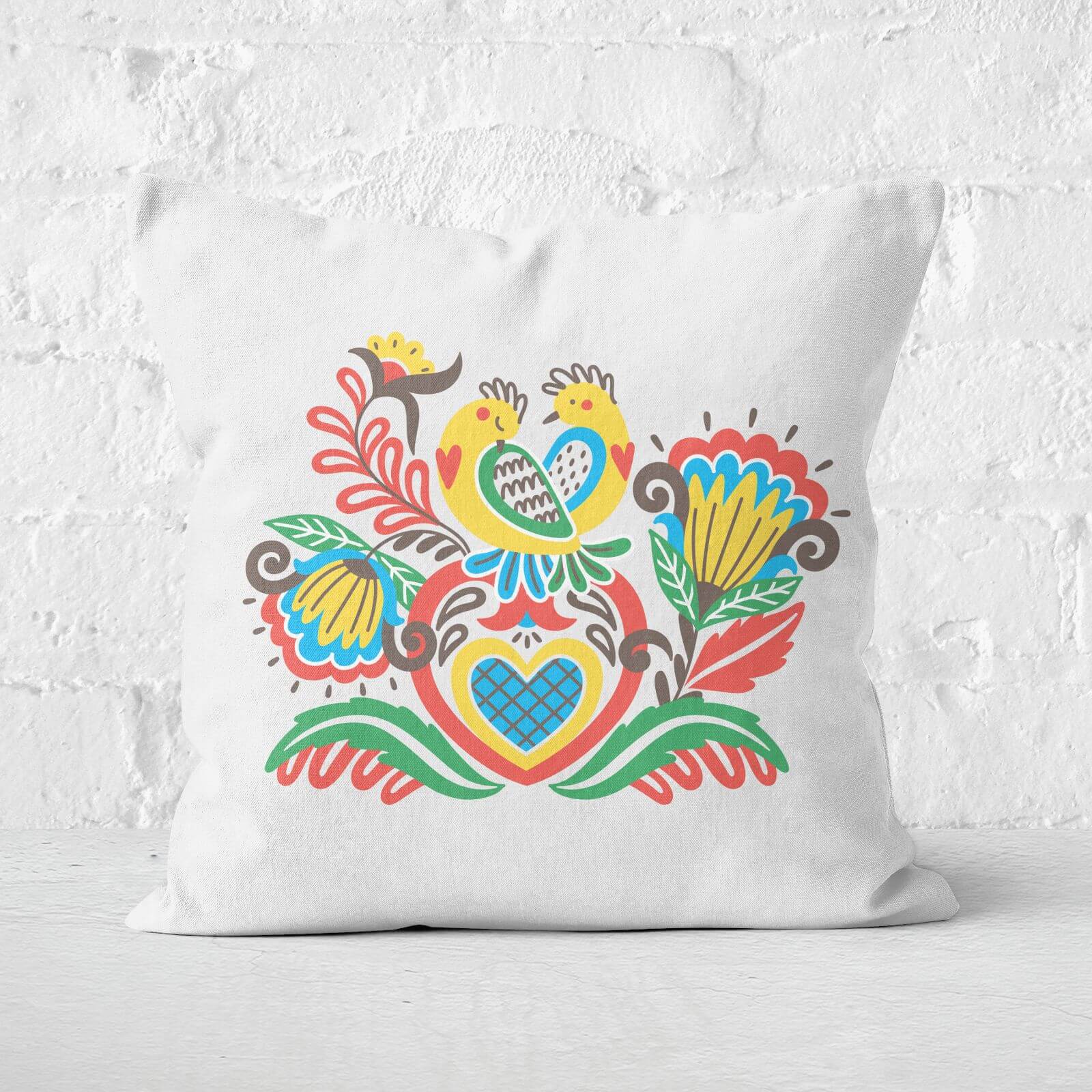 Down Home Birds Square Cushion - 60x60cm - Soft Touch