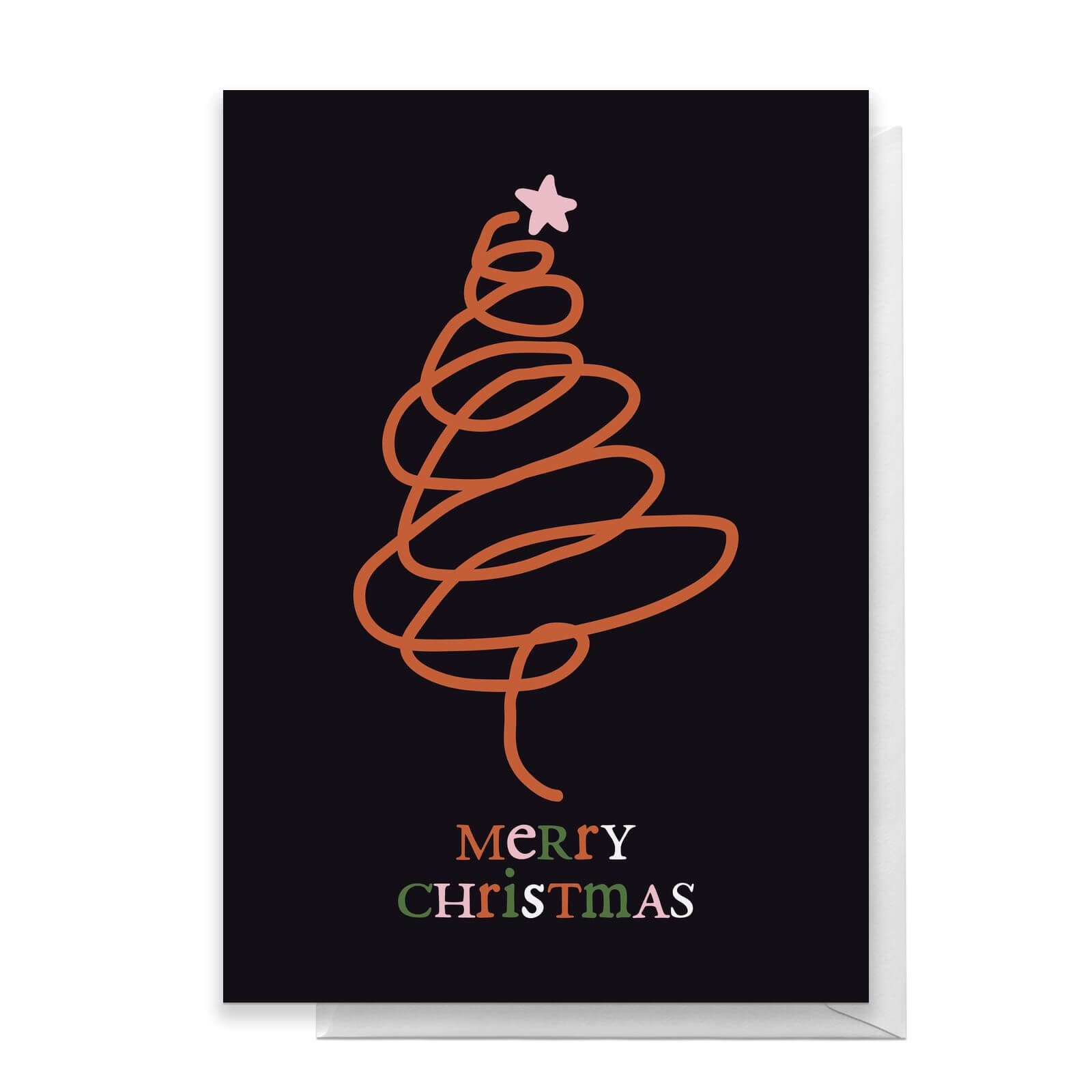 Merry Christmas Doodle Greetings Card - Large Card