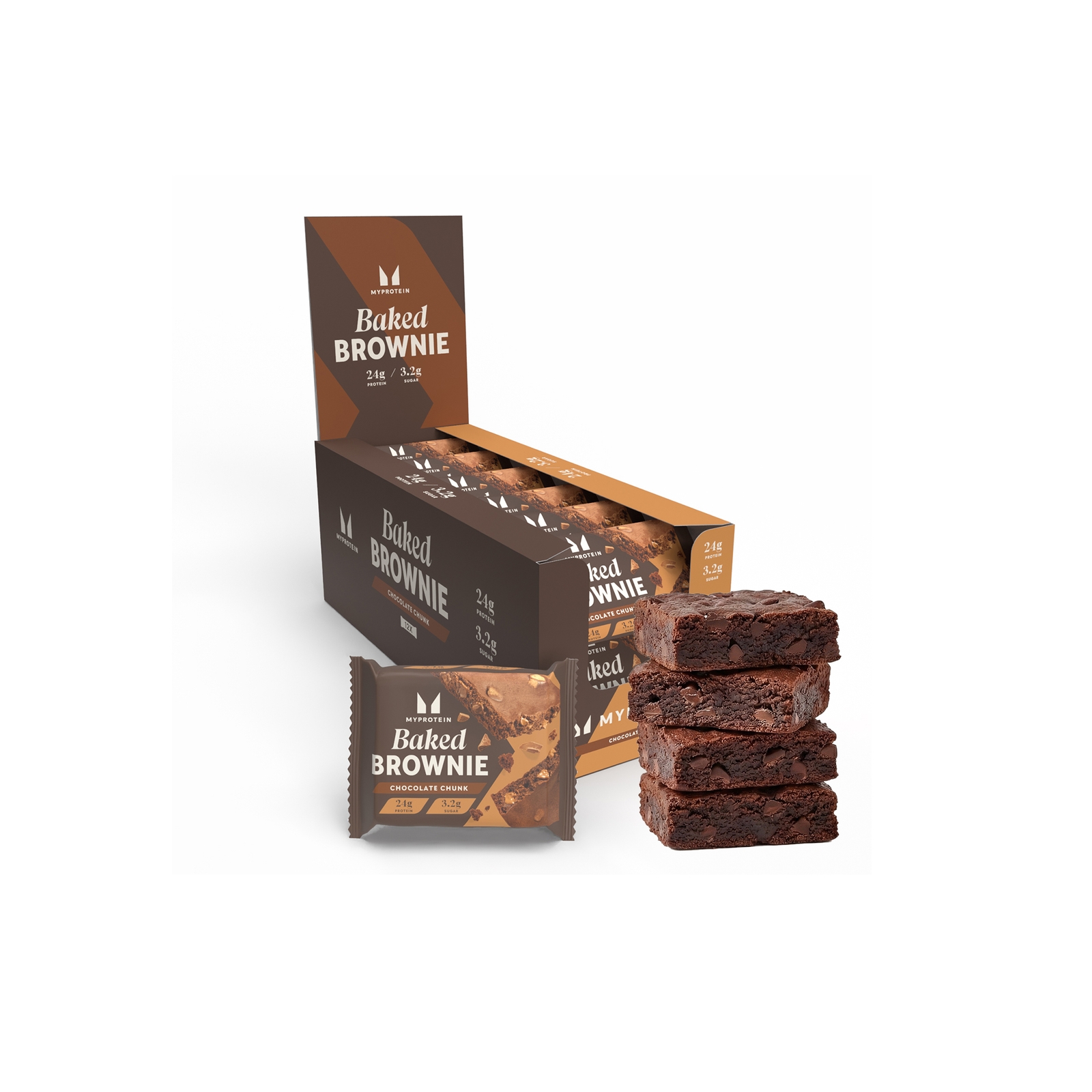 Myprotein UK MyProtein Baked Brownie - 12 x 75g - Chocolate Chunk