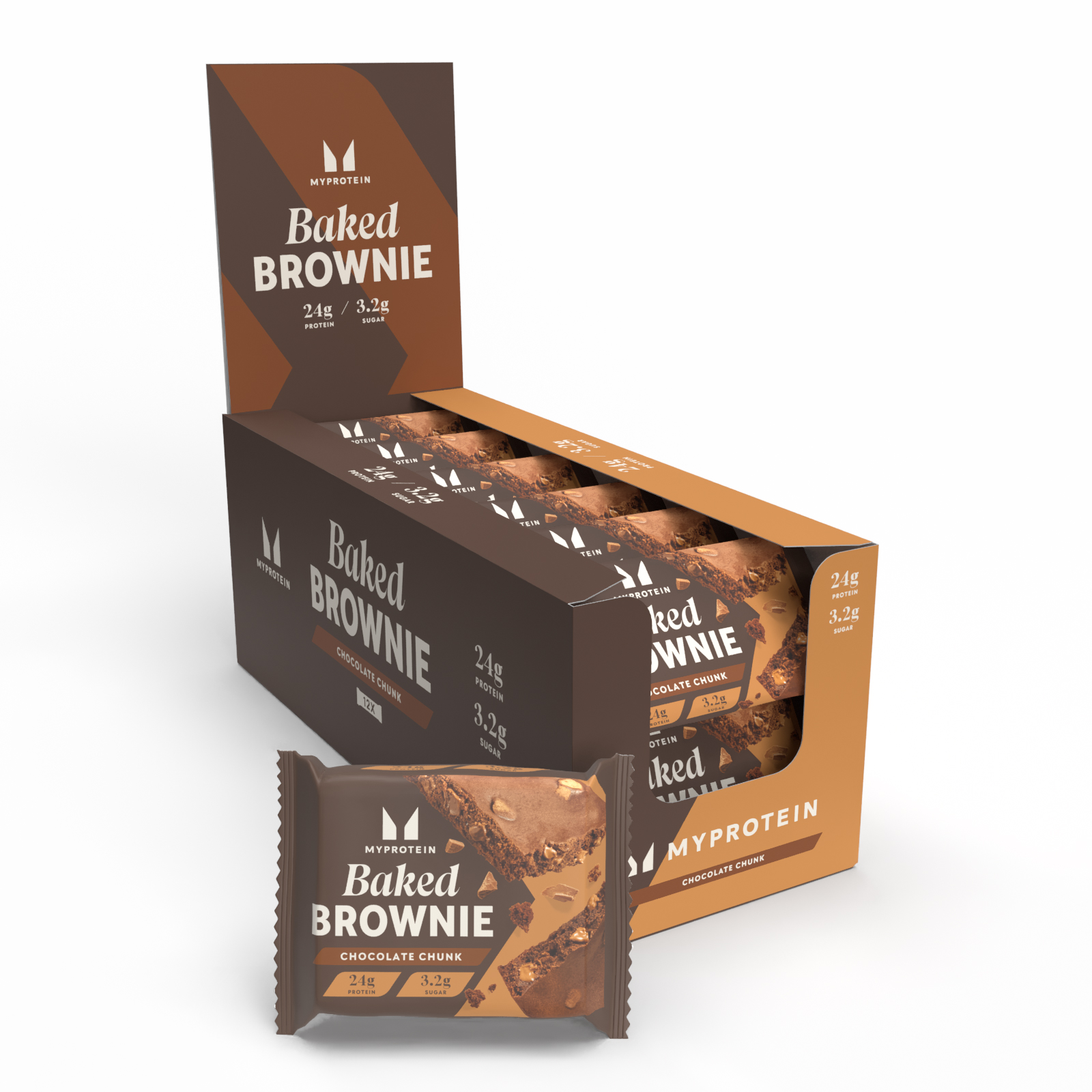 Myprotein UK MyProtein Baked Brownie - 12 x 75g - Chocolate Chunk